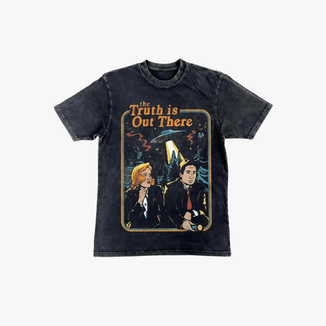 Damasus | Unisex Vintage Acid Wash T-Shirt – The Truth Is Out There" Graphic Tee