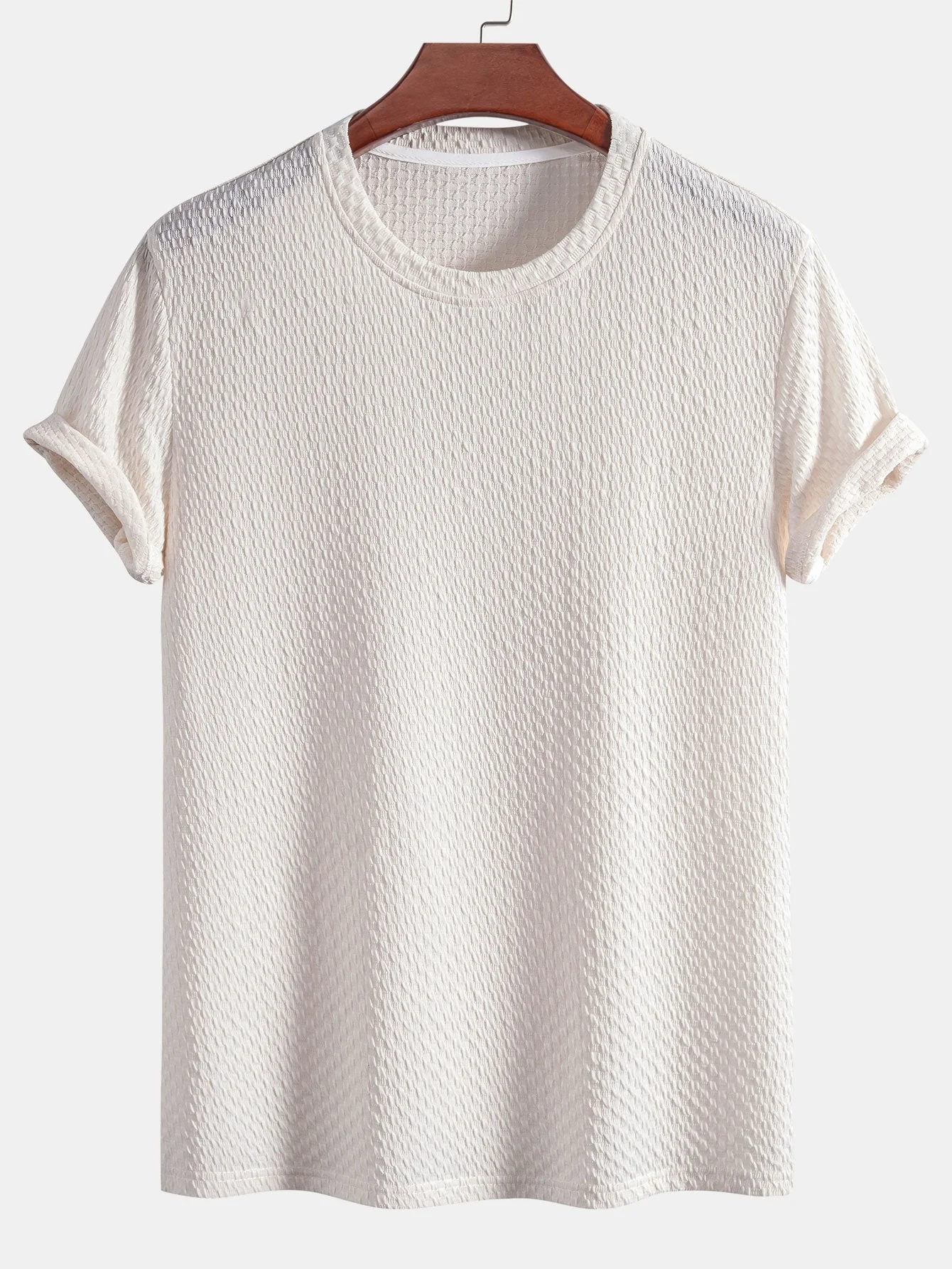 Damián® | Checkerboard Textured Knitted T-shirt