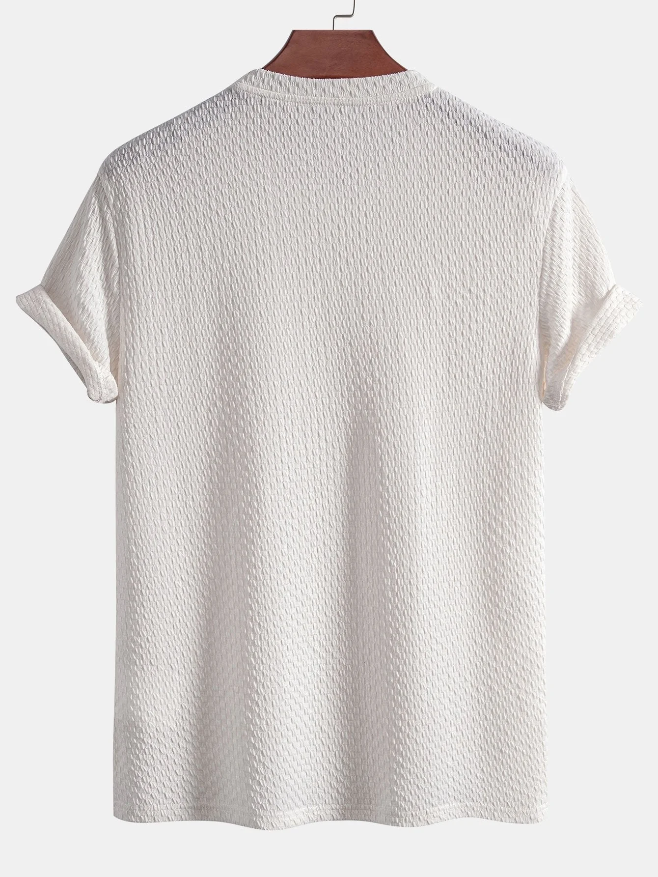 Damián® | Checkerboard Textured Knitted T-shirt - Image 2
