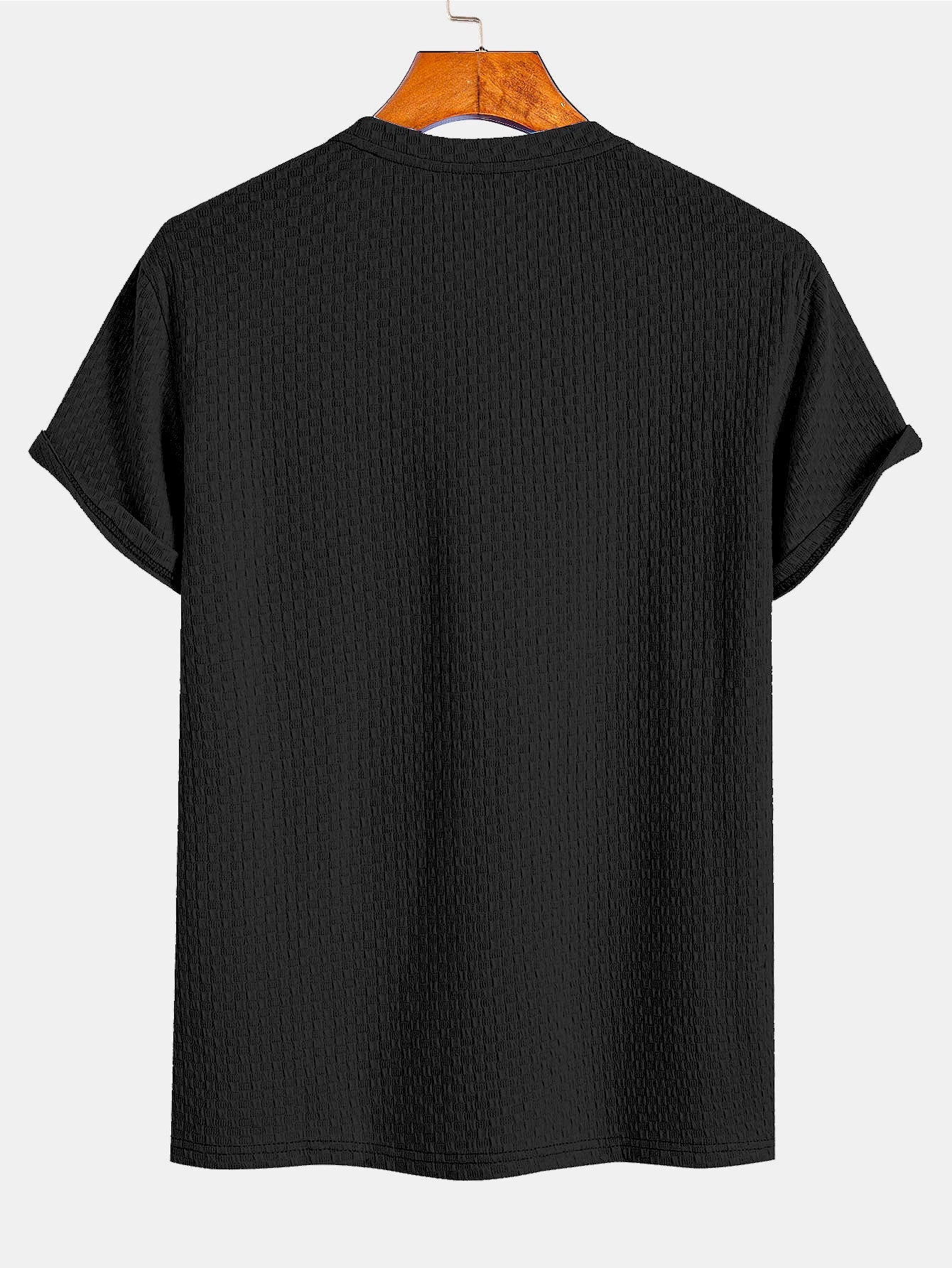 Damián® | Checkerboard Textured Knitted T-shirt - Image 6