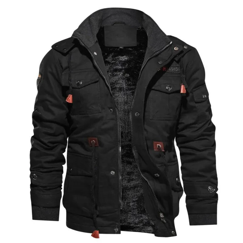 Damian | Stylish hooded cargo jacket for men - Image 2