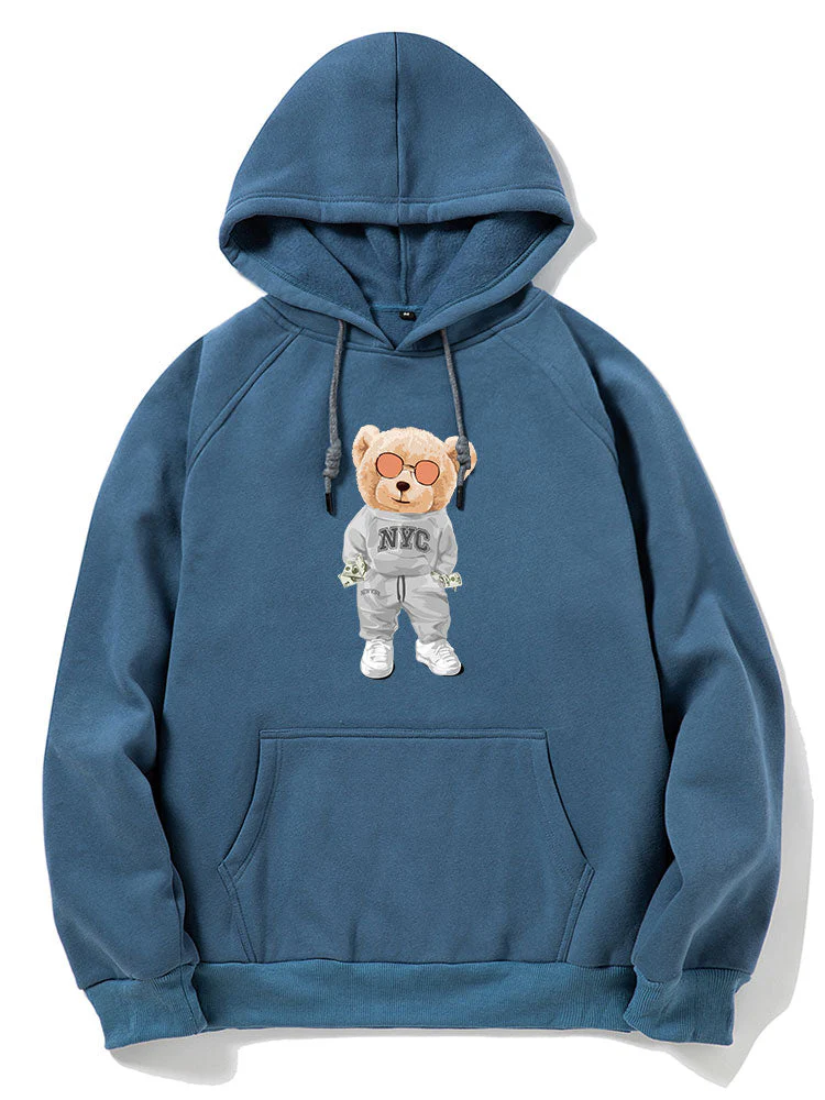Damon | Rich Bear Print Hoodie - Image 2