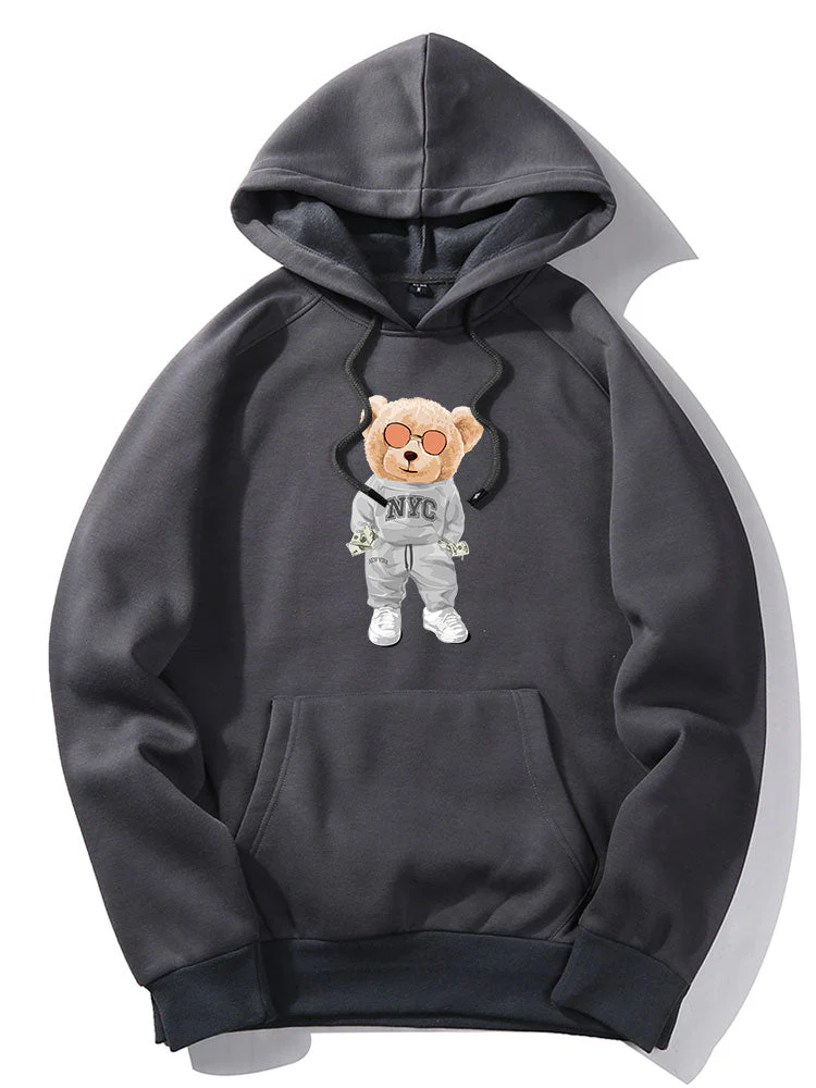 Damon | Rich Bear Print Hoodie - Image 4
