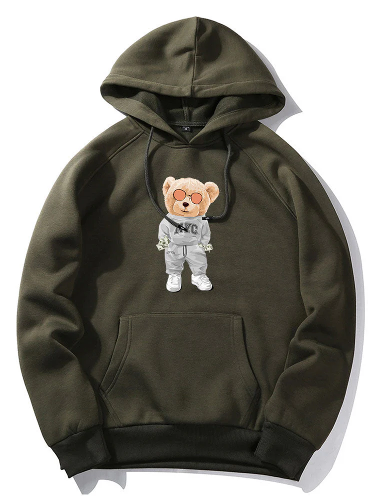 Damon | Rich Bear Print Hoodie - Image 5