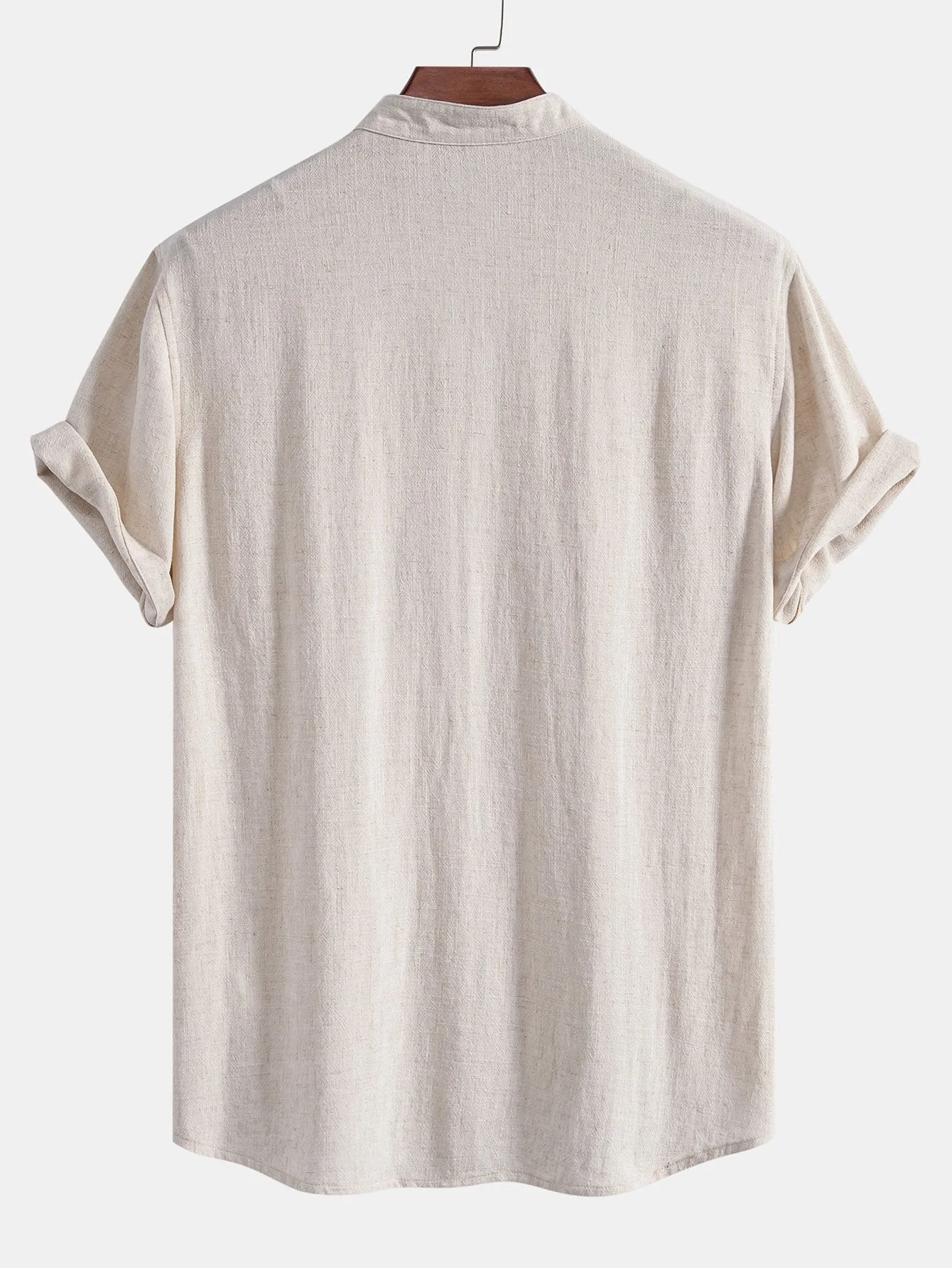 Daniel® | Short Sleeve V Neck Linen Rayon Blend Shirt - Image 2