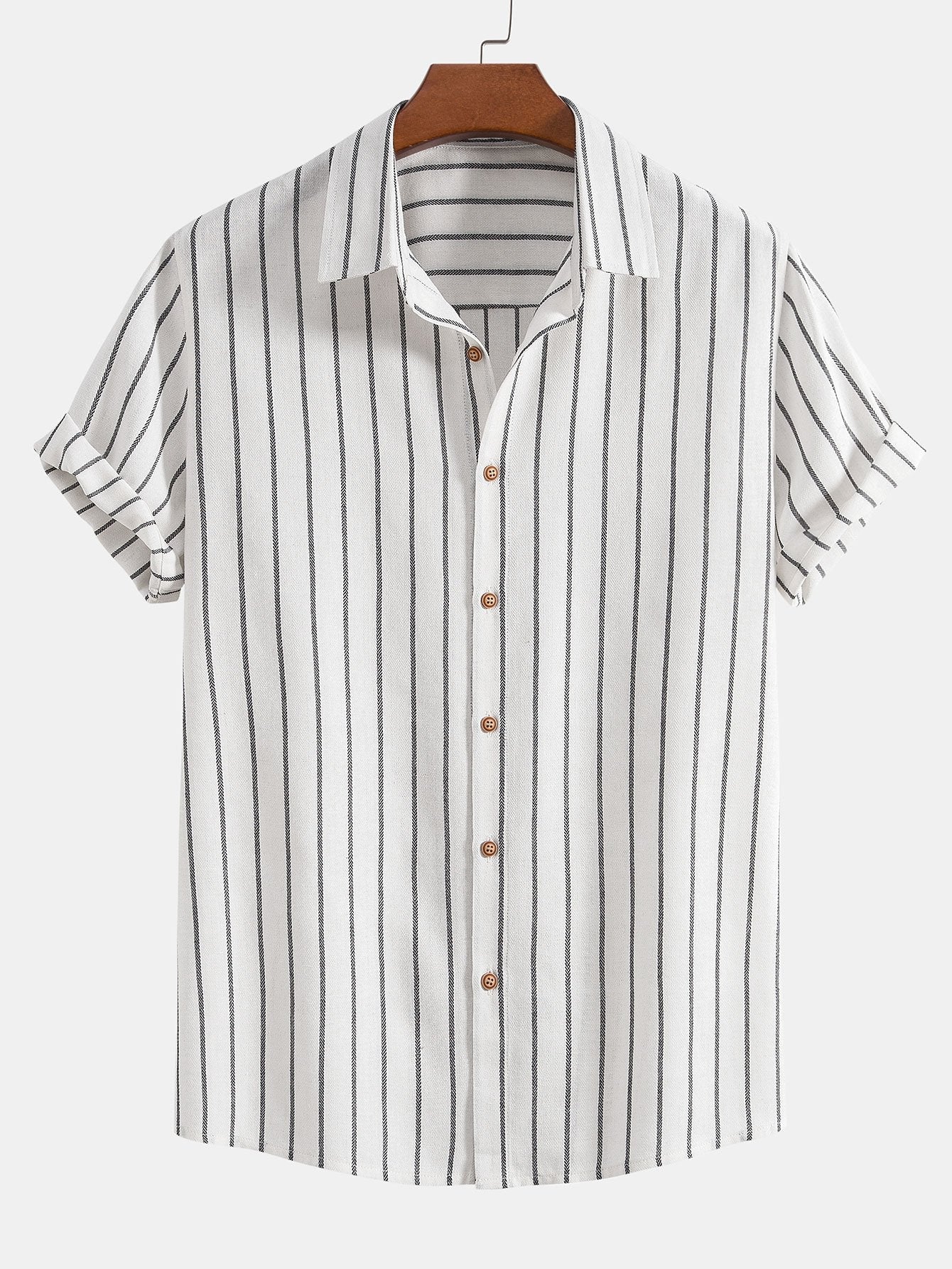 Danny® | Cotton Blend Striped Button Up Shirt & Straight Leg Linen Pants - Image 5