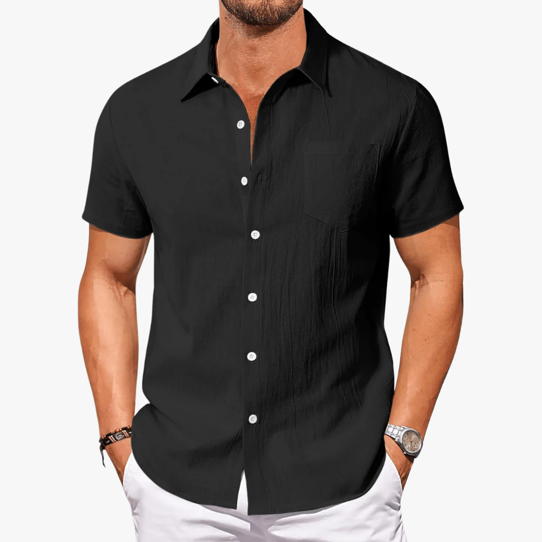 Darius | Men's Cotton Short Sleeve Shirt - Image 4