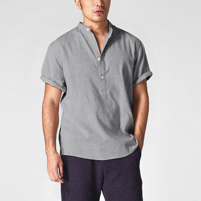 Declan® | Versatile Short-Sleeved Men'S Shirt Made Of Cotton And Linen - Image 6