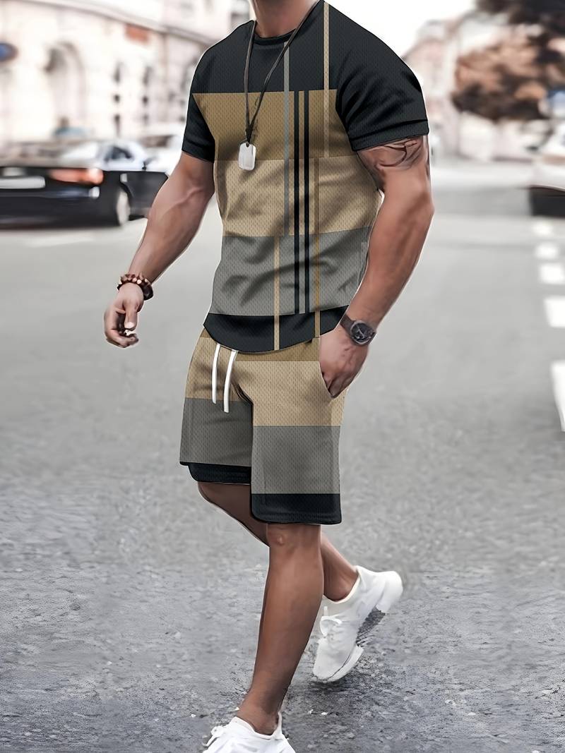 Dennis® | 2 Piece Trendy Color Block Outfits For Men - Image 5