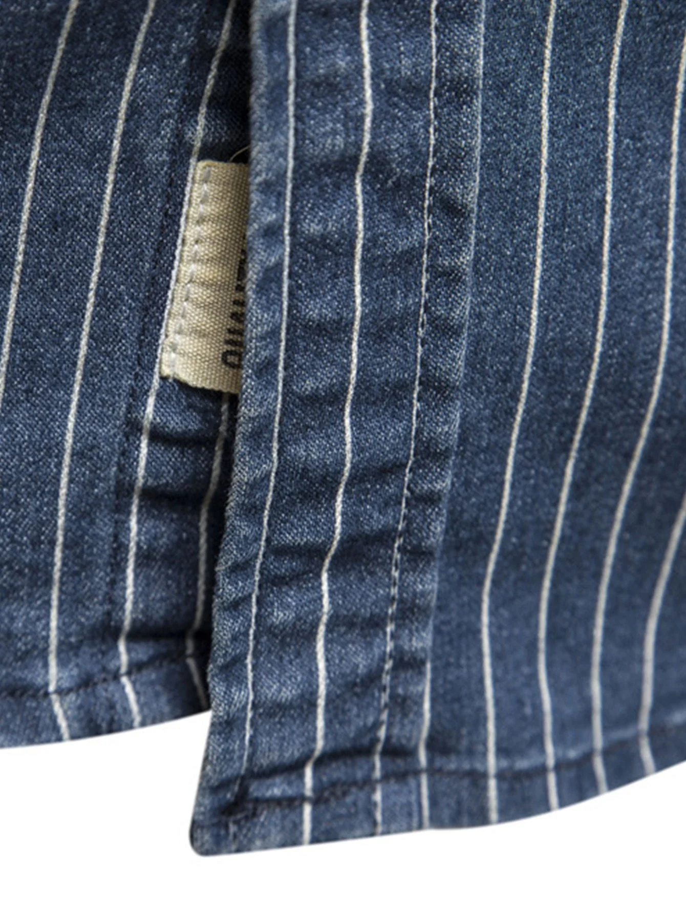 Desiderio® | Stripe Washed Denim Shirt With Pockets - Image 7