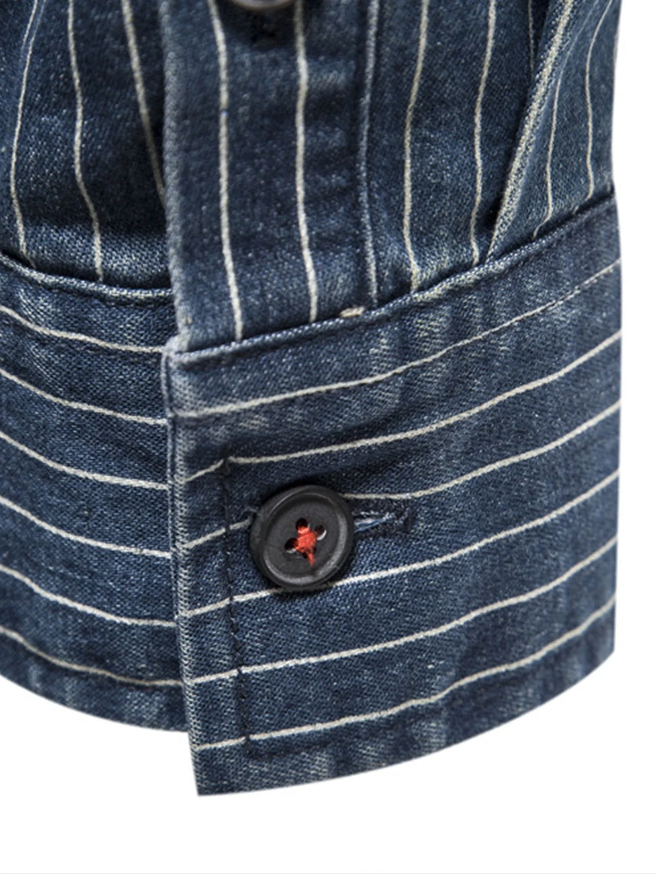Desiderio® | Stripe Washed Denim Shirt With Pockets - Image 8