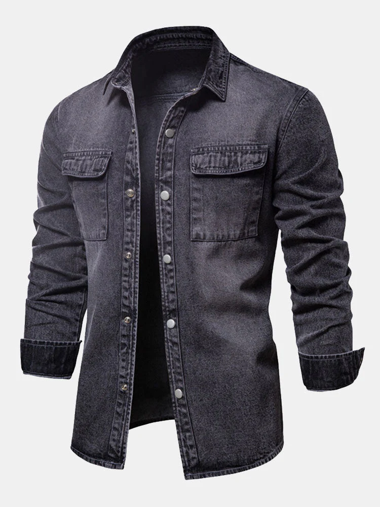 Dexter® | Washed Denim Overshirt With Pockets - Image 2