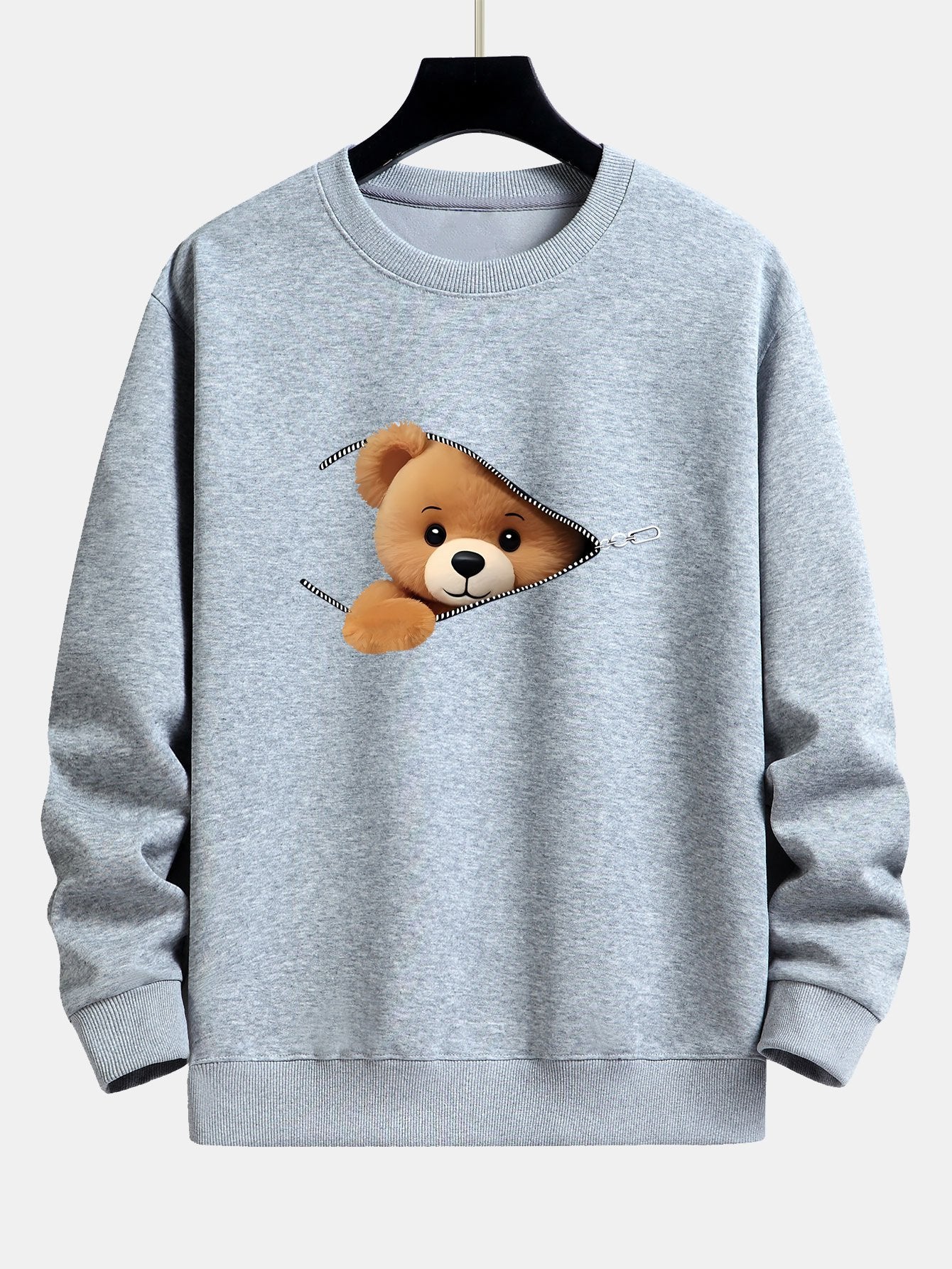 Dexter® | Zipper Bear Print Relax Fit Sweatshirt - Image 5