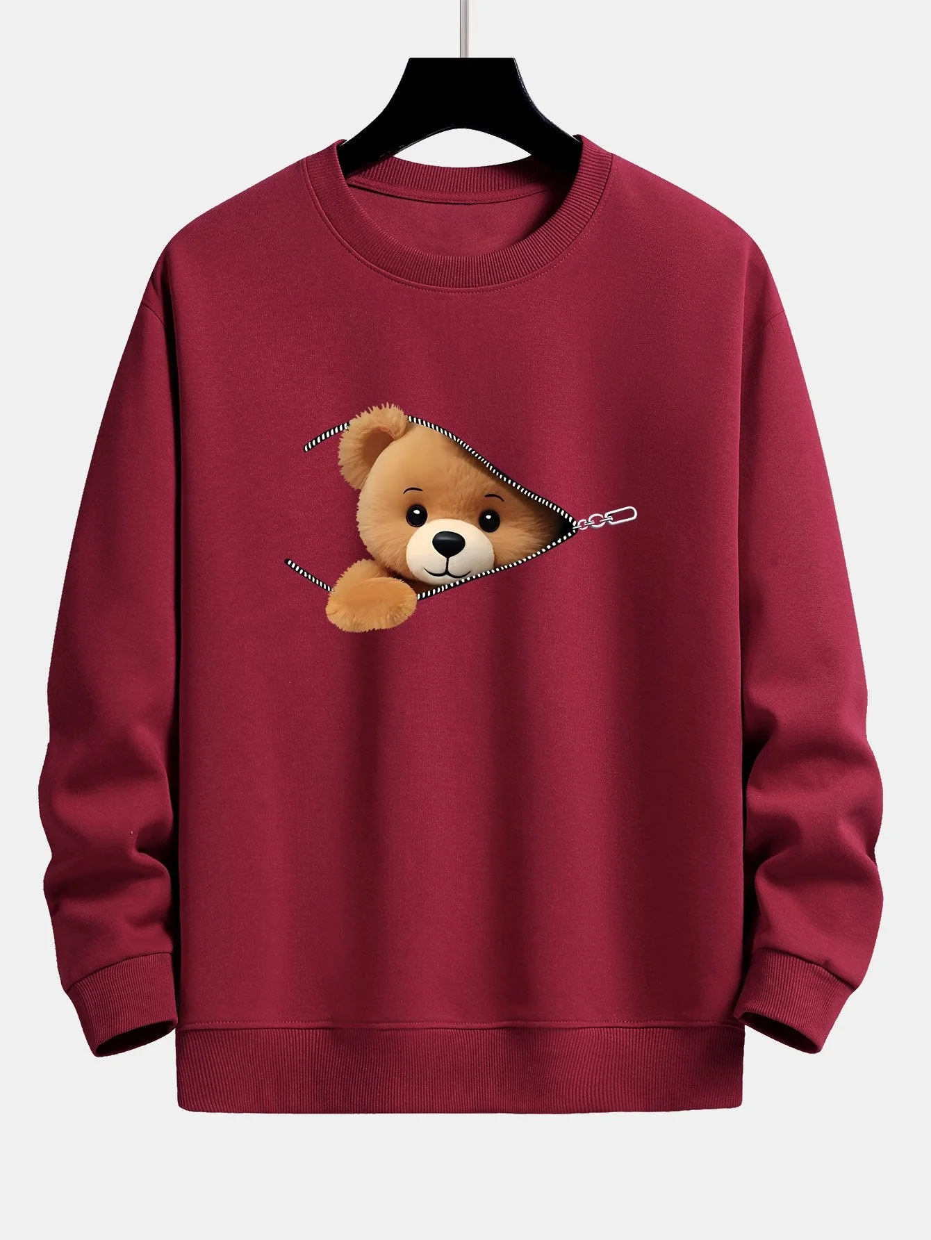 Dexter® | Zipper Bear Print Relax Fit Sweatshirt - Image 7