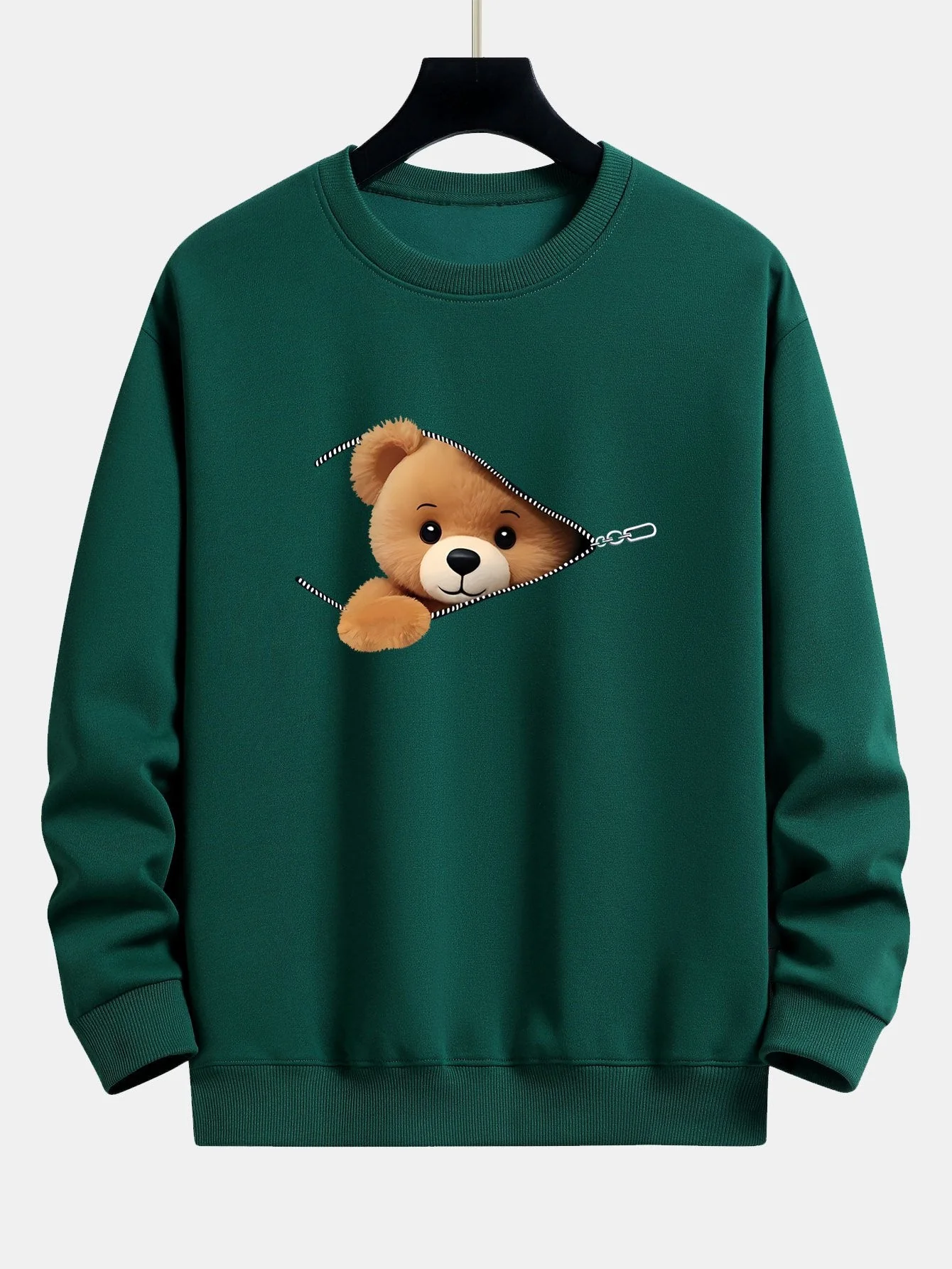 Dexter® | Zipper Bear Print Relax Fit Sweatshirt - Image 9