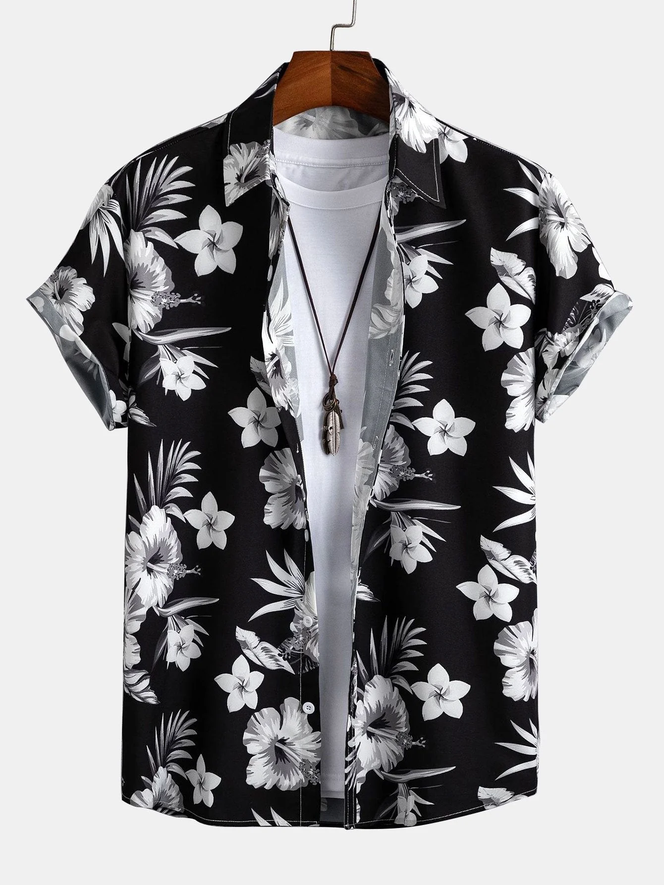 Don® | Tropical Floral Print Button Up Shirt