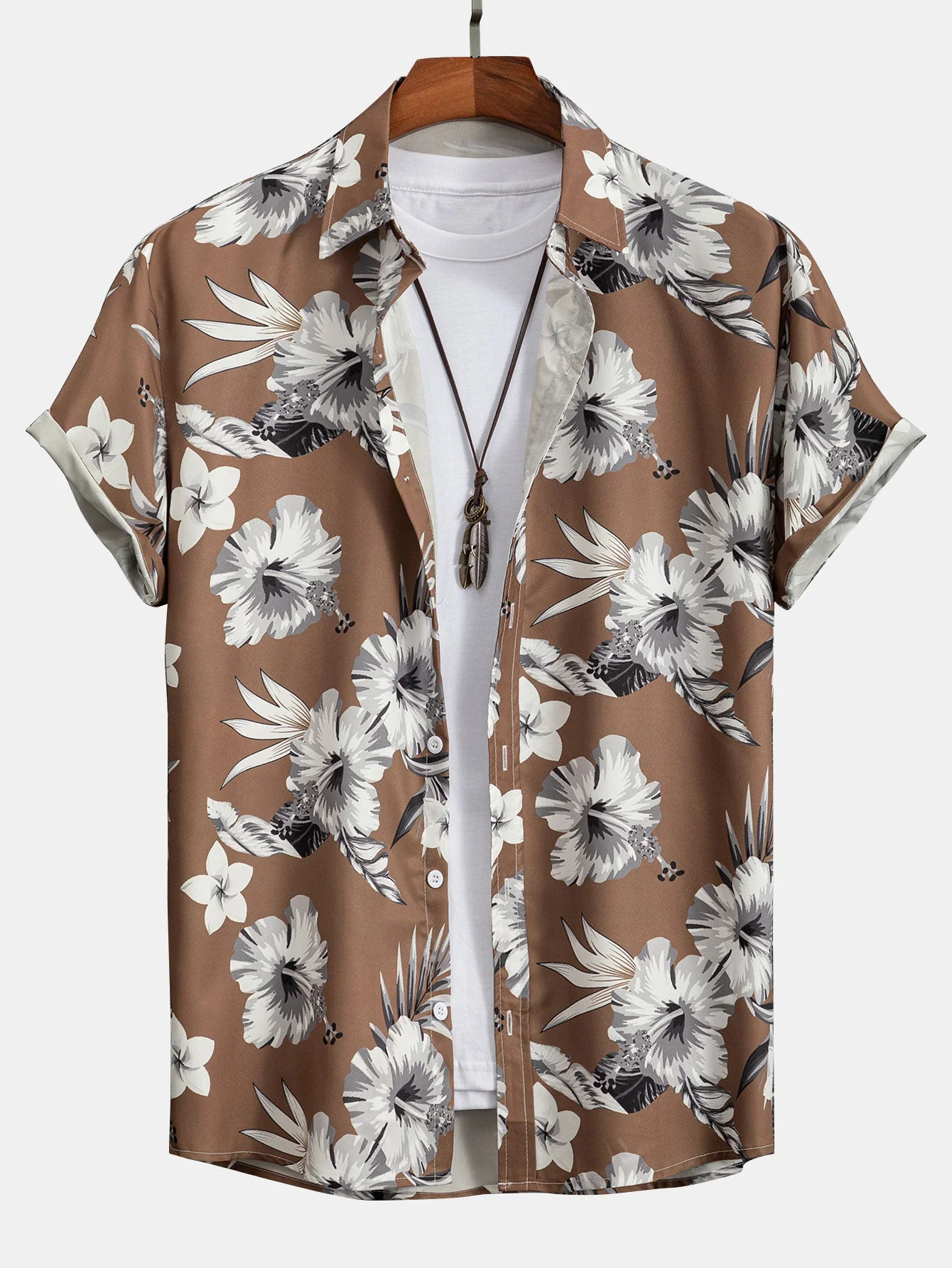 Don® | Tropical Floral Print Button Up Shirt - Image 3
