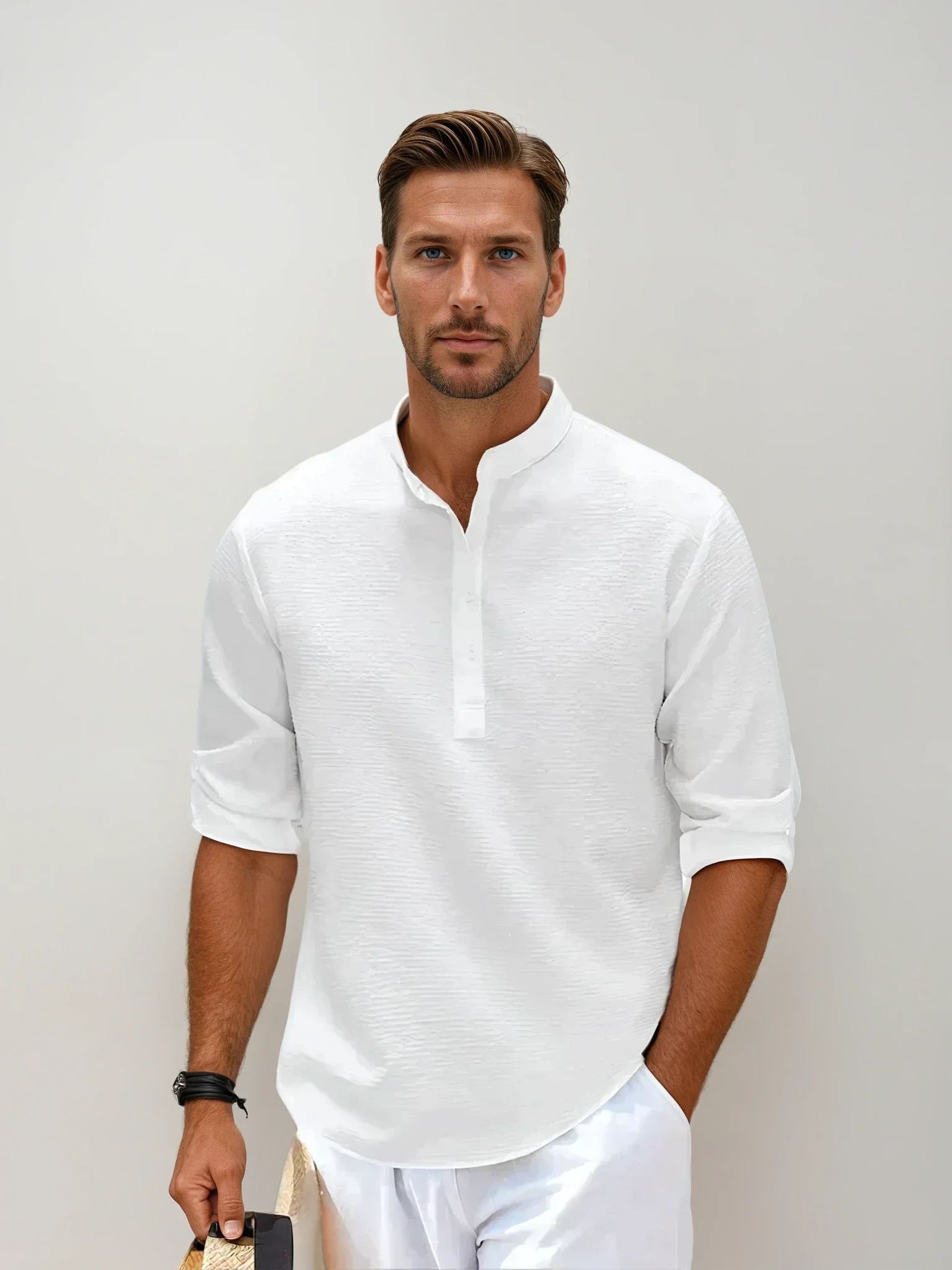 Donovan® | Long Sleeve Linen Polo - Image 2