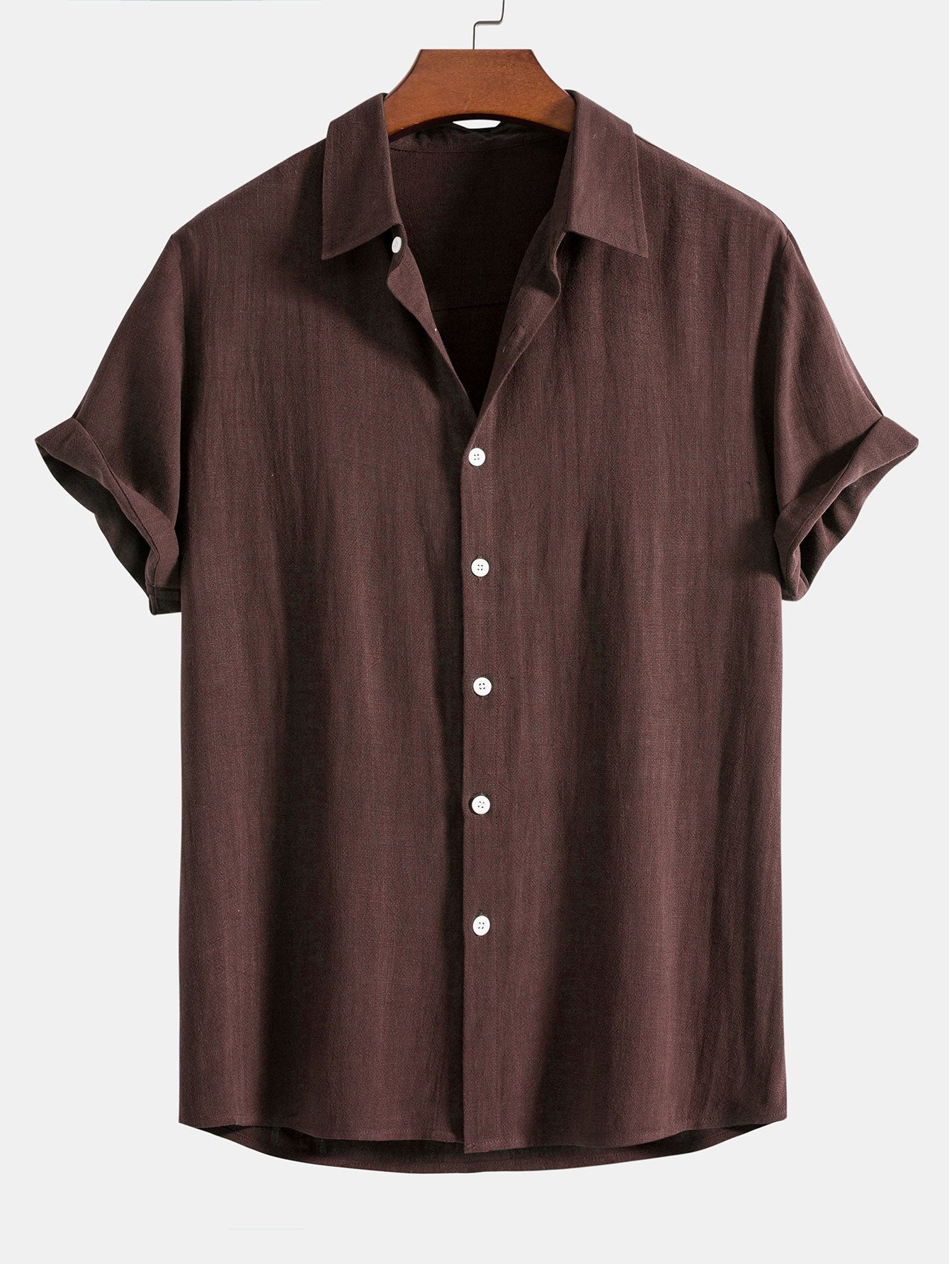 Dorian® | Linen Rayon Blend Button Up Shirt & Wrinkle Textured Straight Leg Pants - Image 15