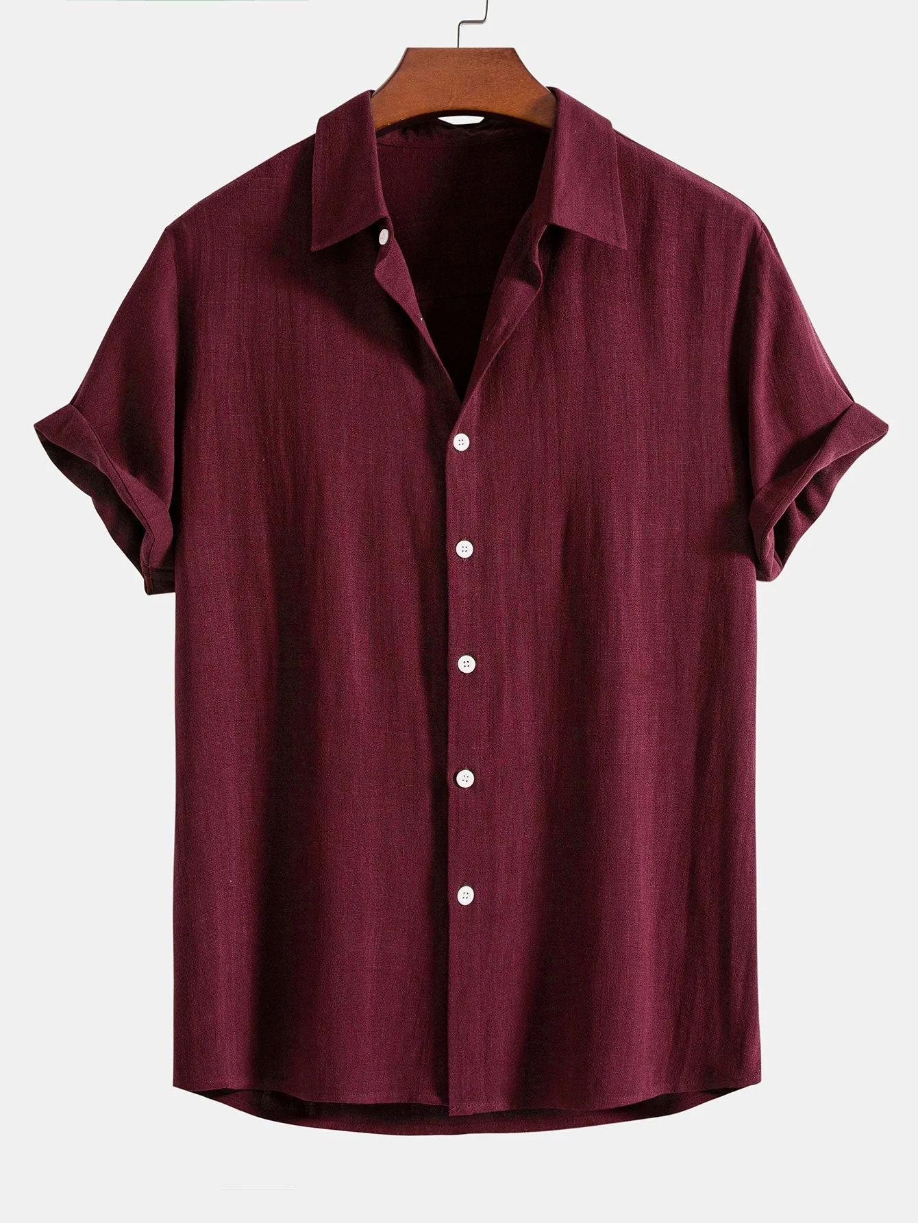 Dorian® | Linen Rayon Blend Button Up Shirt & Wrinkle Textured Straight Leg Pants - Image 16