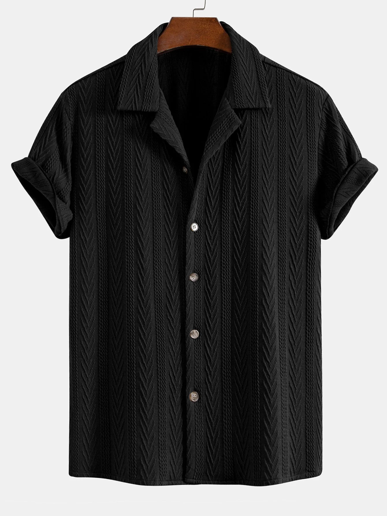 Drake® | Texture Jacquard Cuban Shirt & Wrinkle Textured Straight Leg Pants - Image 8