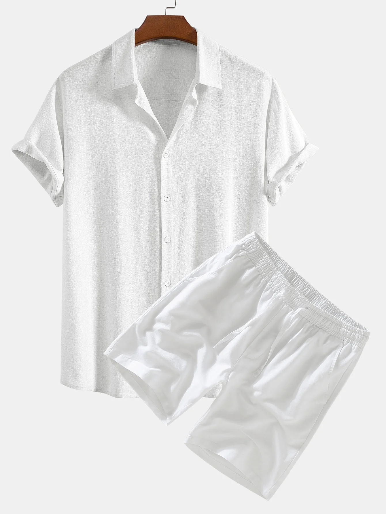 Duane® | Linen Rayon Blend Button Up Shirt & Linen Drawstring Shorts - Image 2