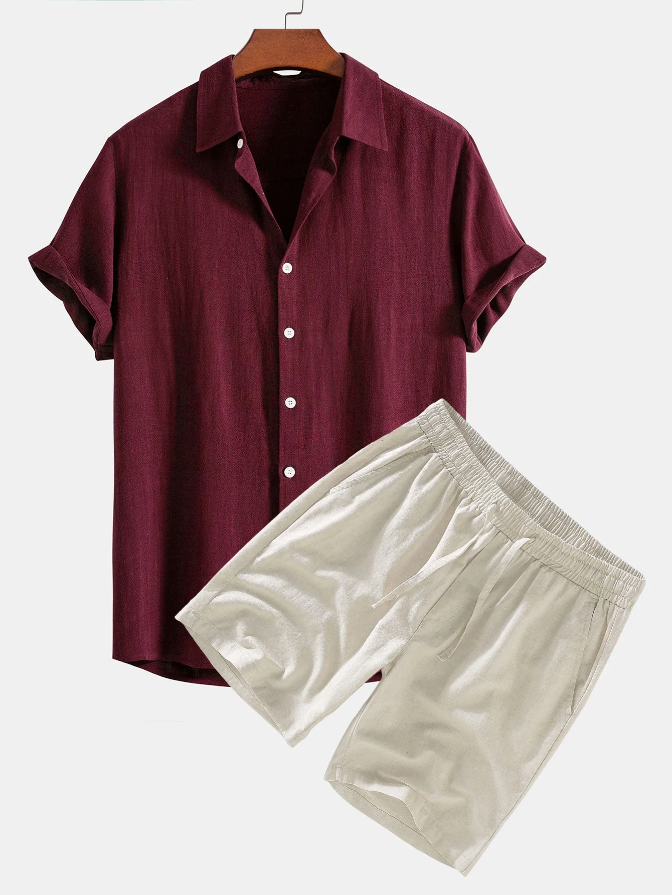 Duane® | Linen Rayon Blend Button Up Shirt & Linen Drawstring Shorts - Image 4
