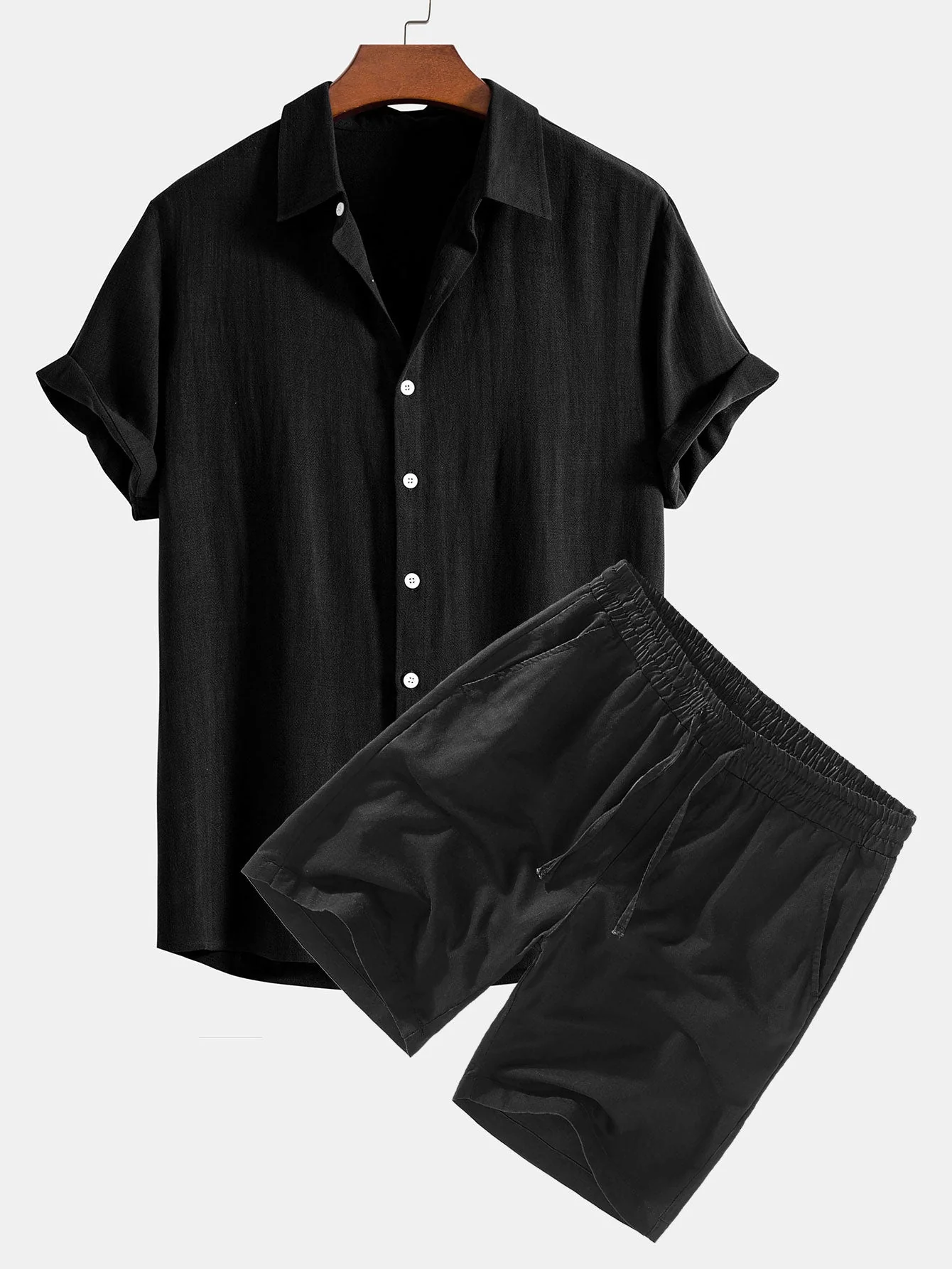 Duane® | Linen Rayon Blend Button Up Shirt & Linen Drawstring Shorts - Image 6