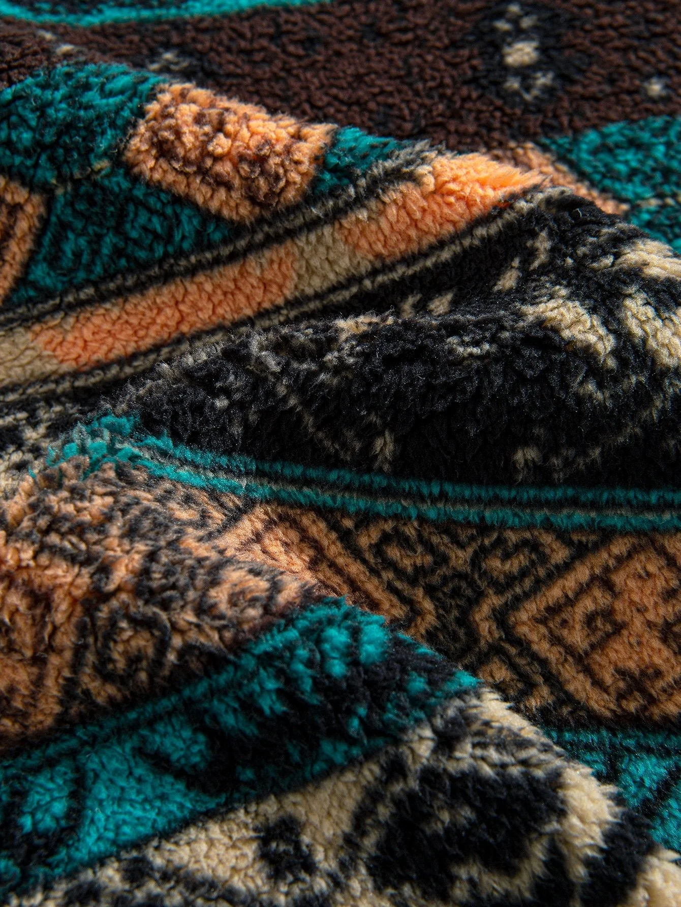 Dusty | Ethnic Geometric Teddy Fleece Hoodie - Image 5