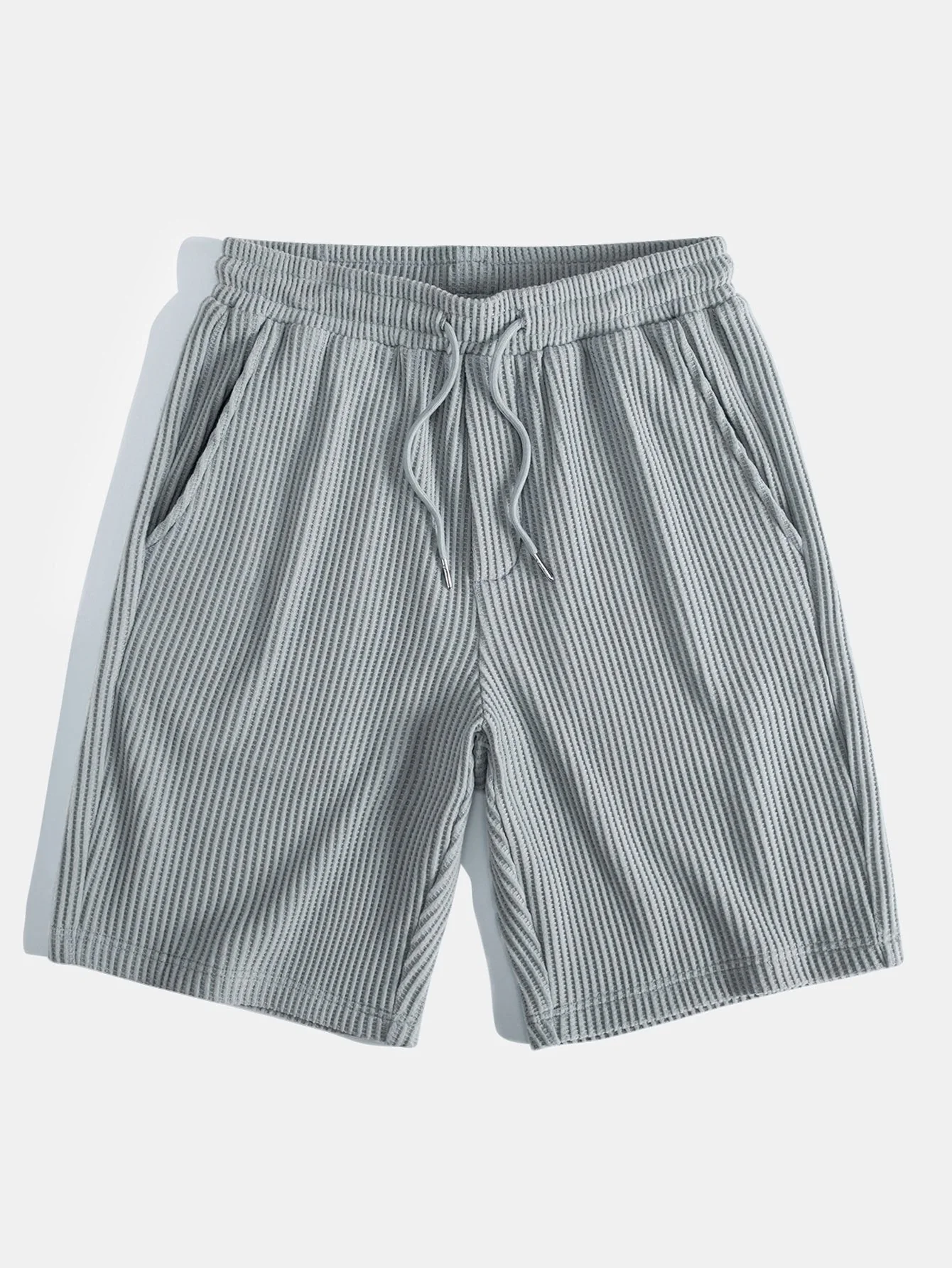 Earl® | Knitted Waffle Arc Hem Hooded T-Shirt & Drawstring Waffle Shorts - Image 12