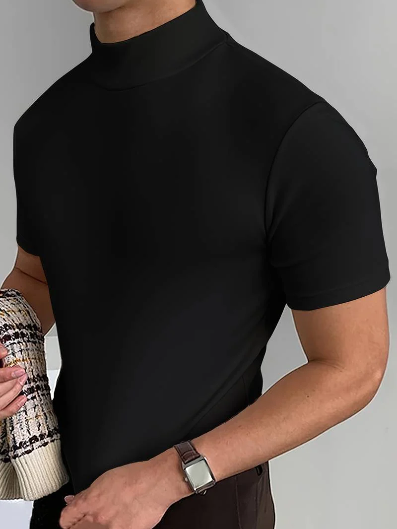 Eddy® | Elegant T-Shirt With A High Collar - Image 3