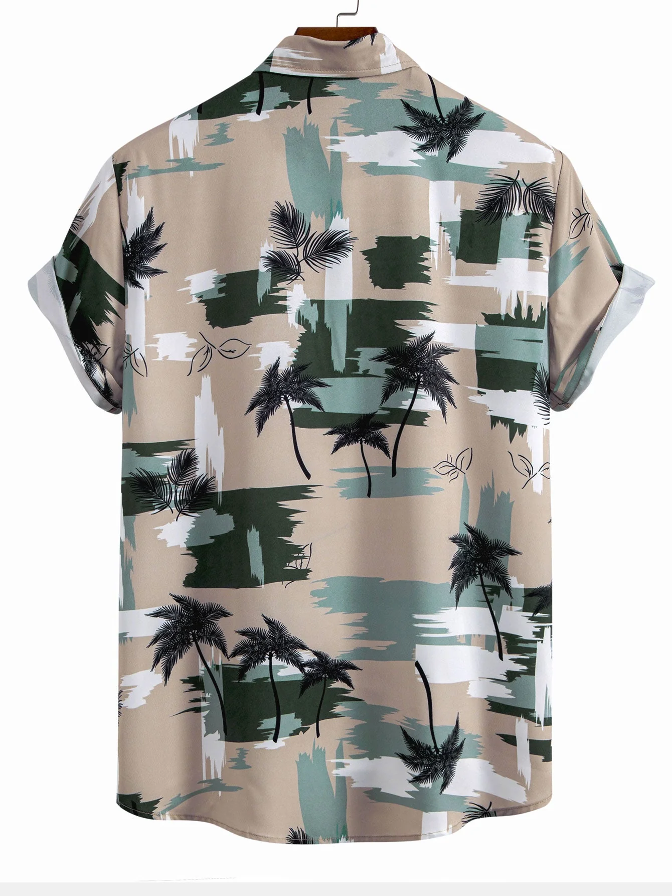 Edward® | Palm Tree Color Block Print Button Up Shirt & Swim Shorts - Image 4