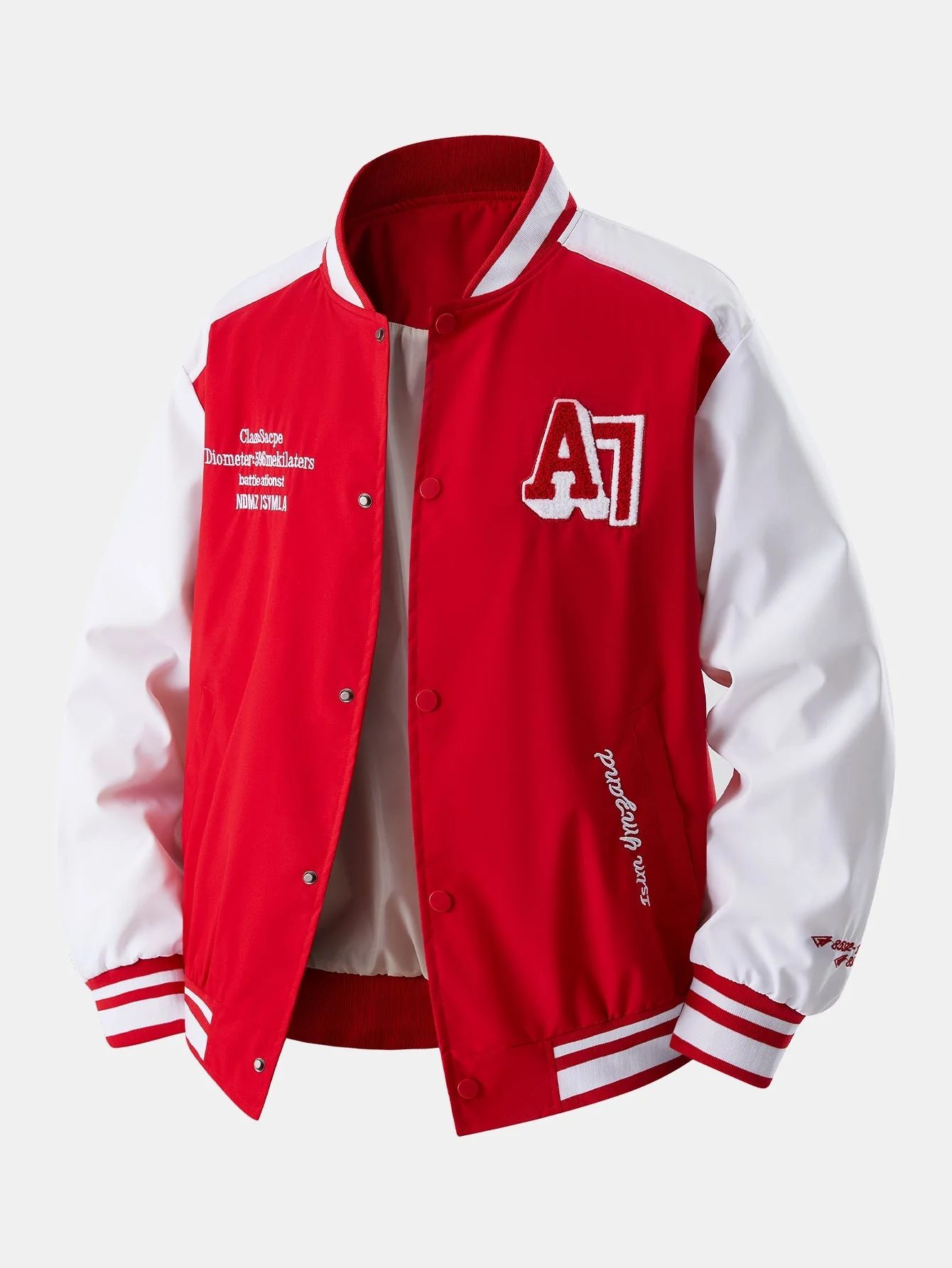 Eliseo® | Relax Fit Contrast Embroidery Baseball Jacket