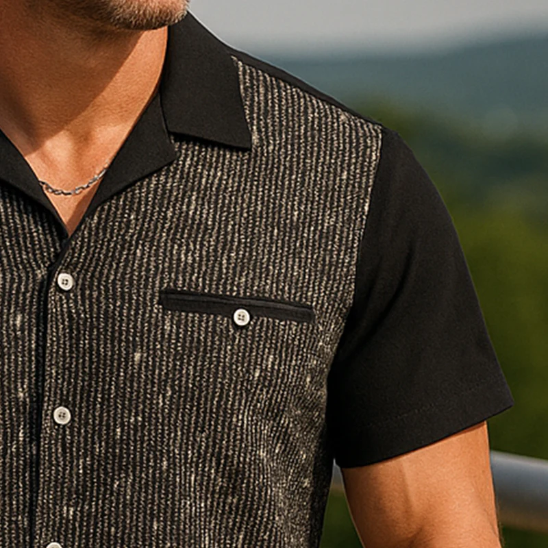 Emilio | Men'S Summer Fashion Textured Fabric Short Sleeve Shirt - Image 4