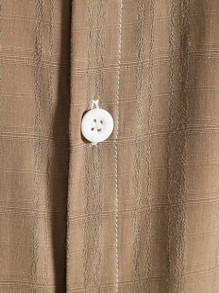 Enrique® | Textured Fabric Stand Collar Shirt - Image 4
