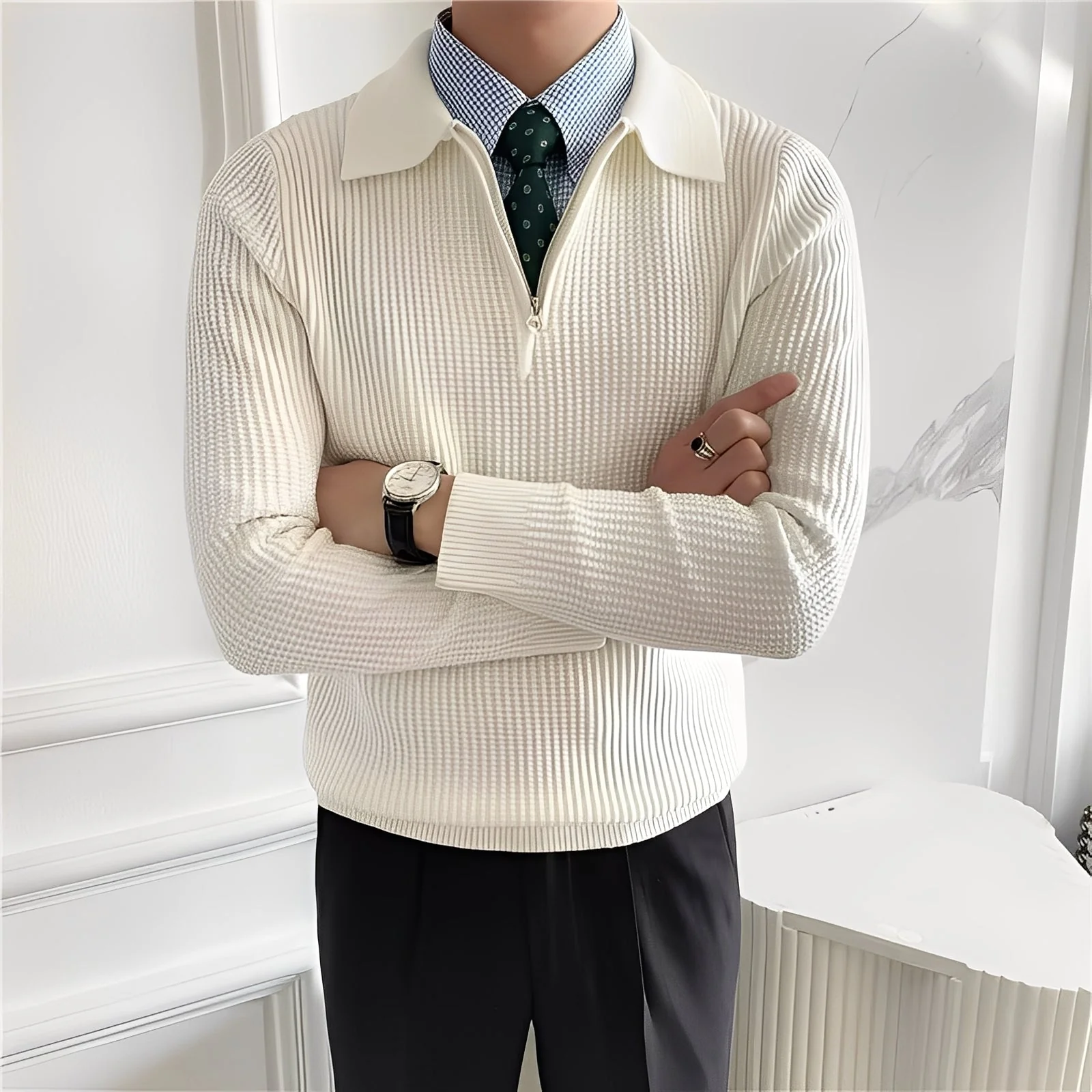 Ephreum | Emil – Elegant knitted sweater with zip - Image 3