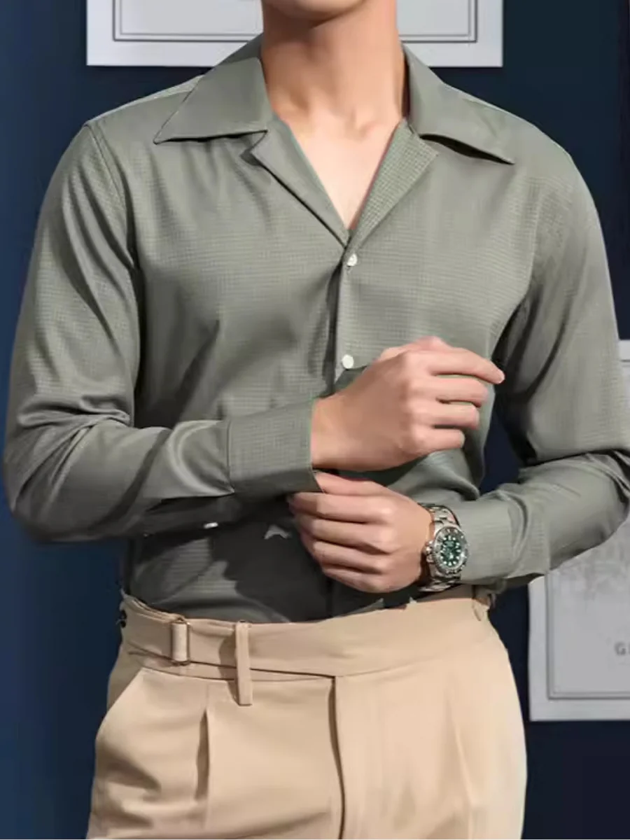 Erastus® | Wrinkle-Free Men'S Shirt With Cuban Collar