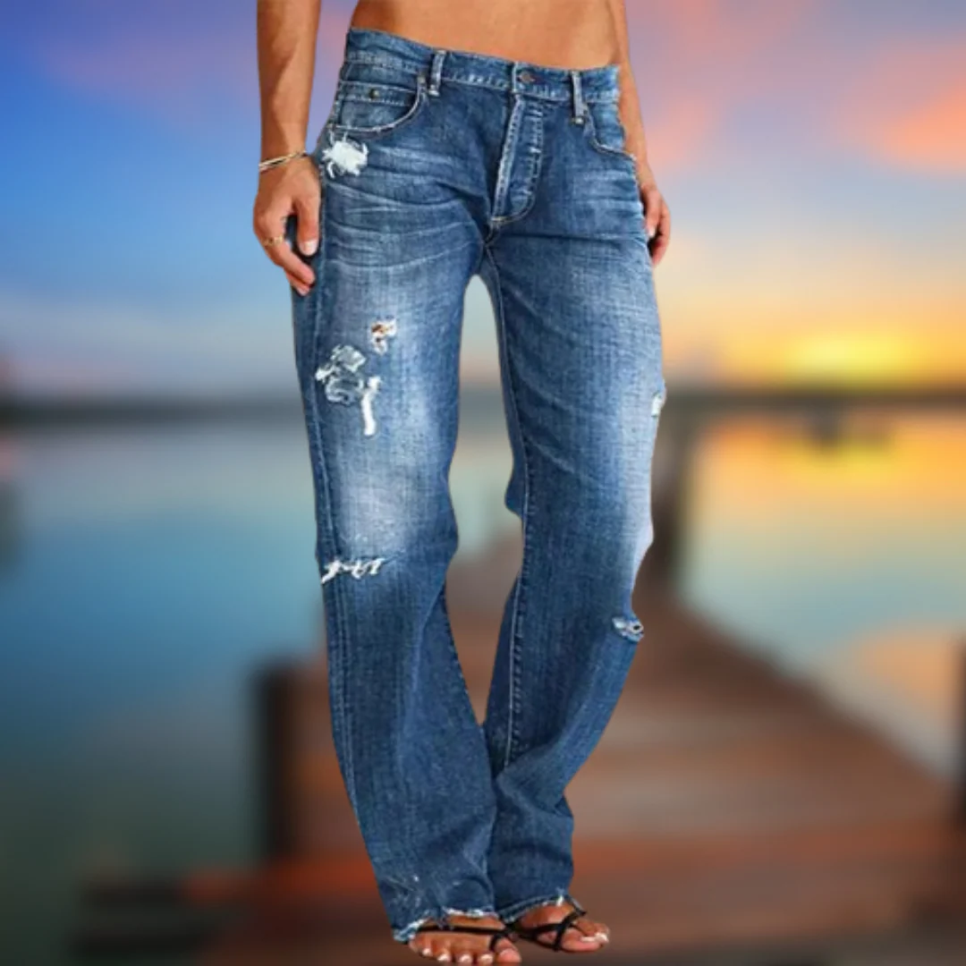 Ernesto® | Women's Casual Jeans With Tear - Image 3