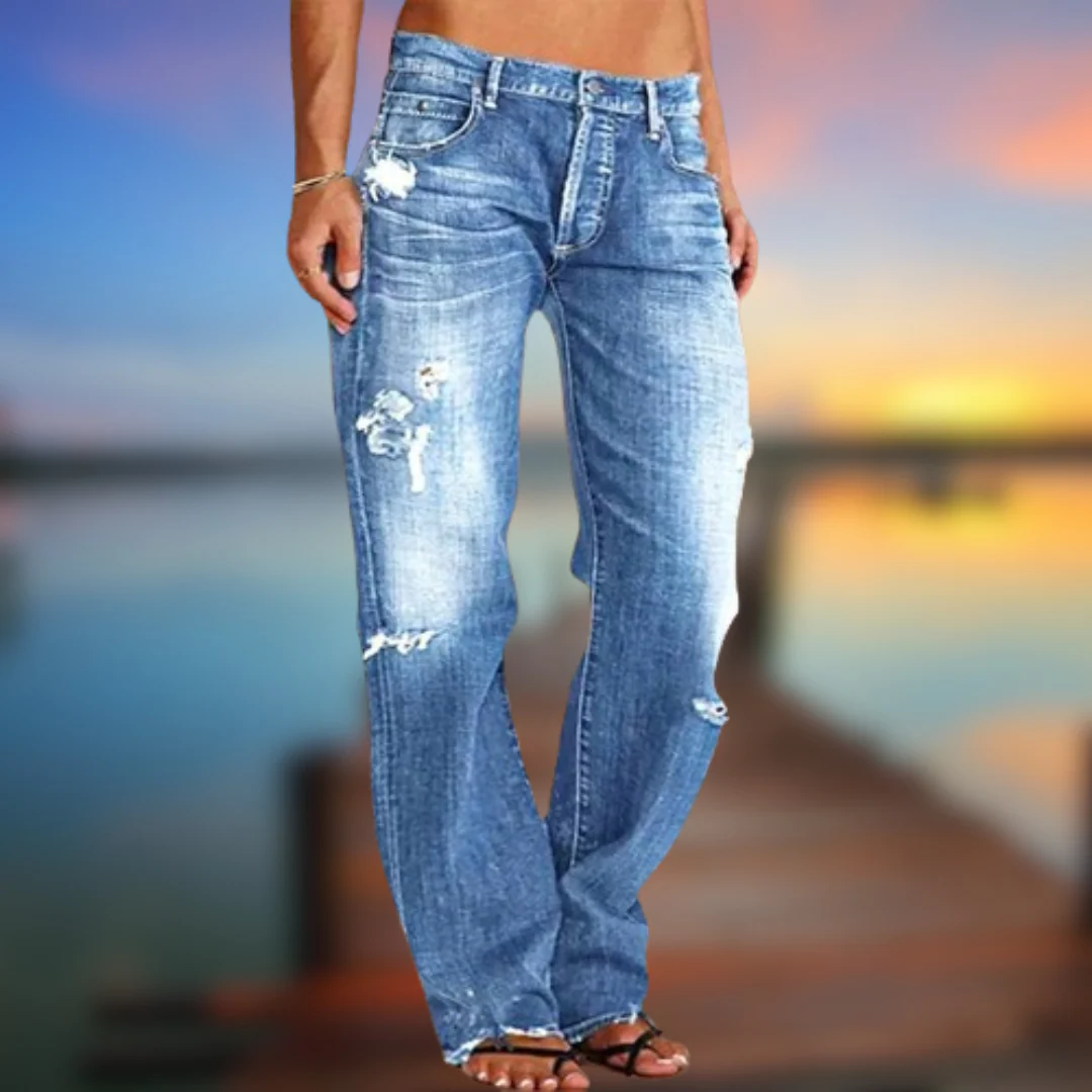 Ernesto® | Women's Casual Jeans With Tear - Image 5