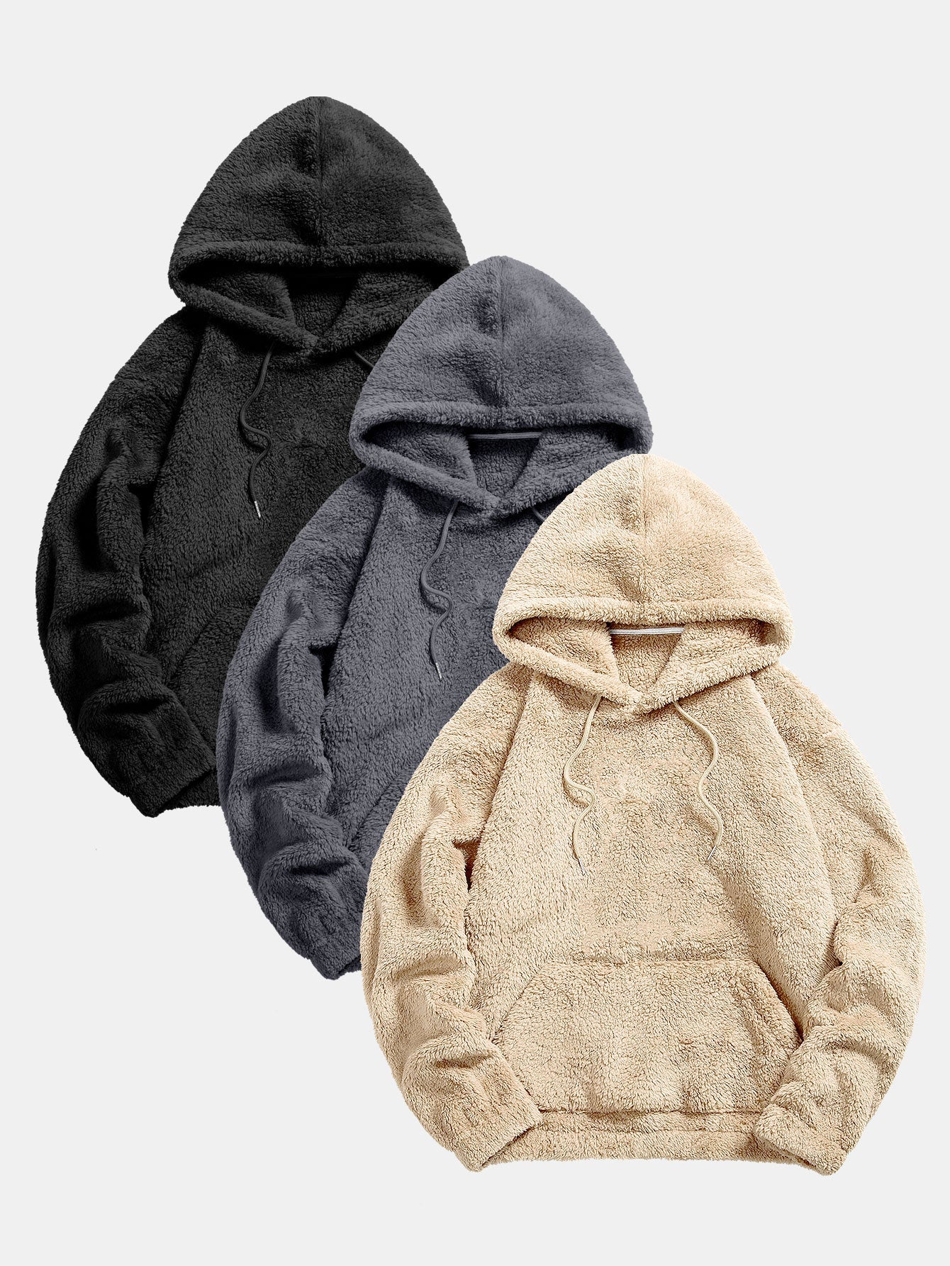 Euan | 3 Pieces Basic Teddy Hoodies