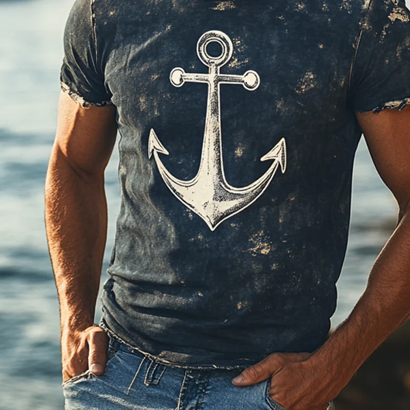 Evan | Men'S Retro Printed Round Neck Short Sleeve T-Shirt - Image 2