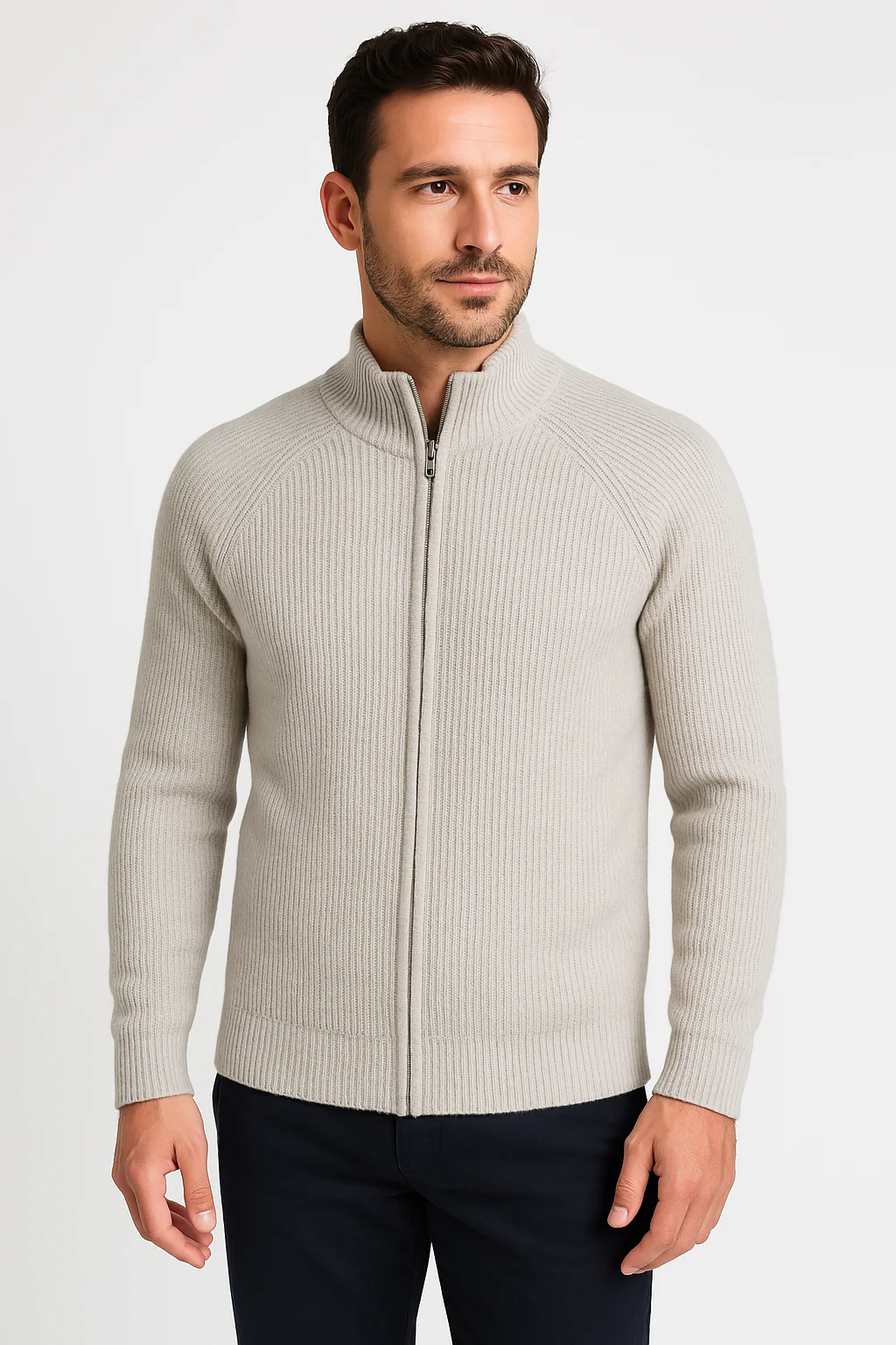 Everett | Four Seasons Merino Wool Zipped Cardigan - Image 2