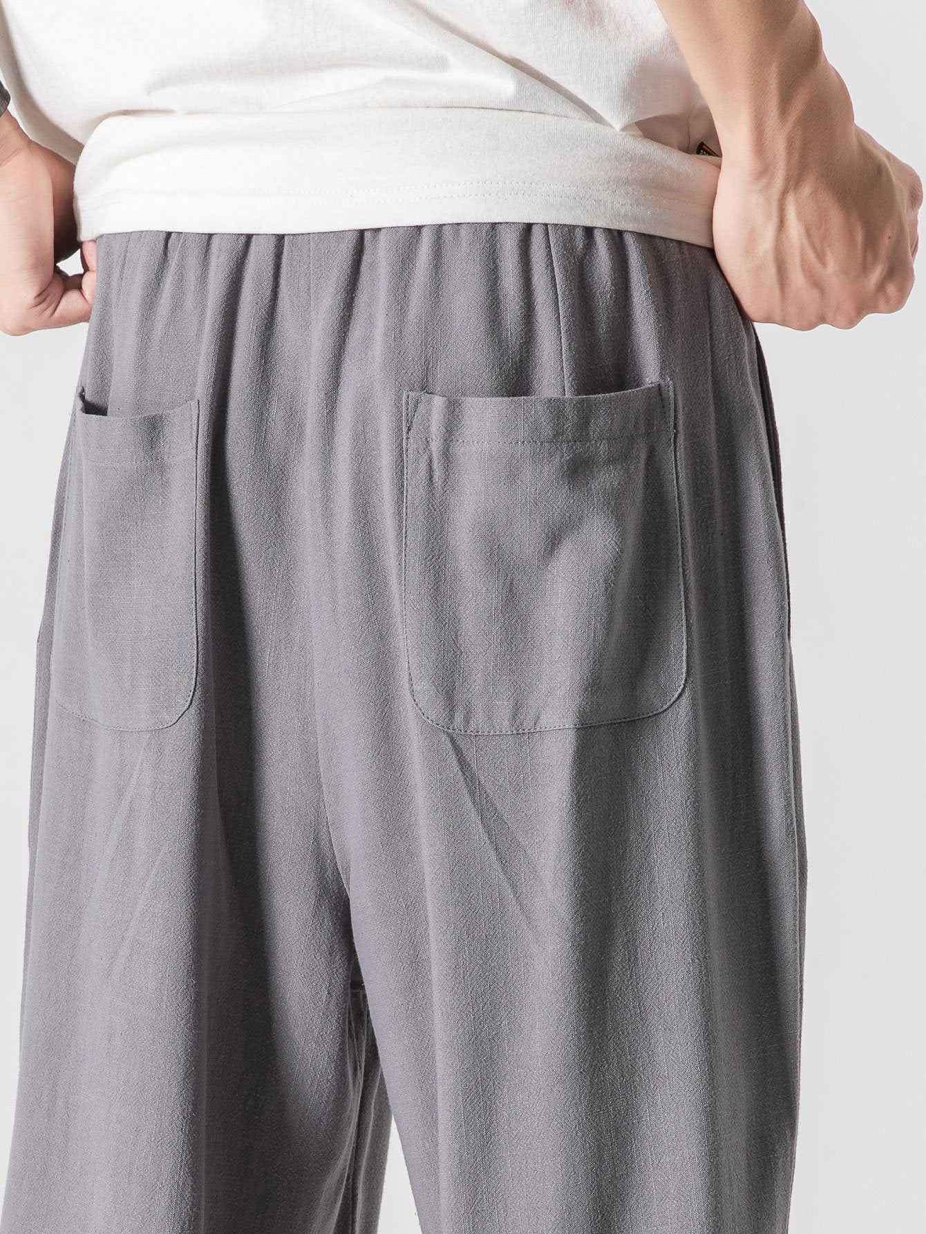 Ewan® | Wide Relax Fit Trousers In Linen And Cotton Mix - Image 10