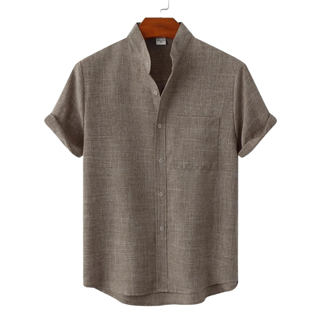 Ezra® | Linen T-Shirt Boho Solid Color Slim Fit - Image 3