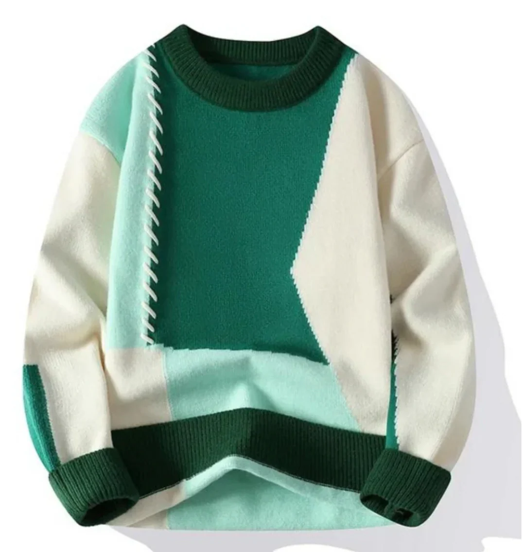 Ezra® | Retro Patchwork Sweater - Image 2