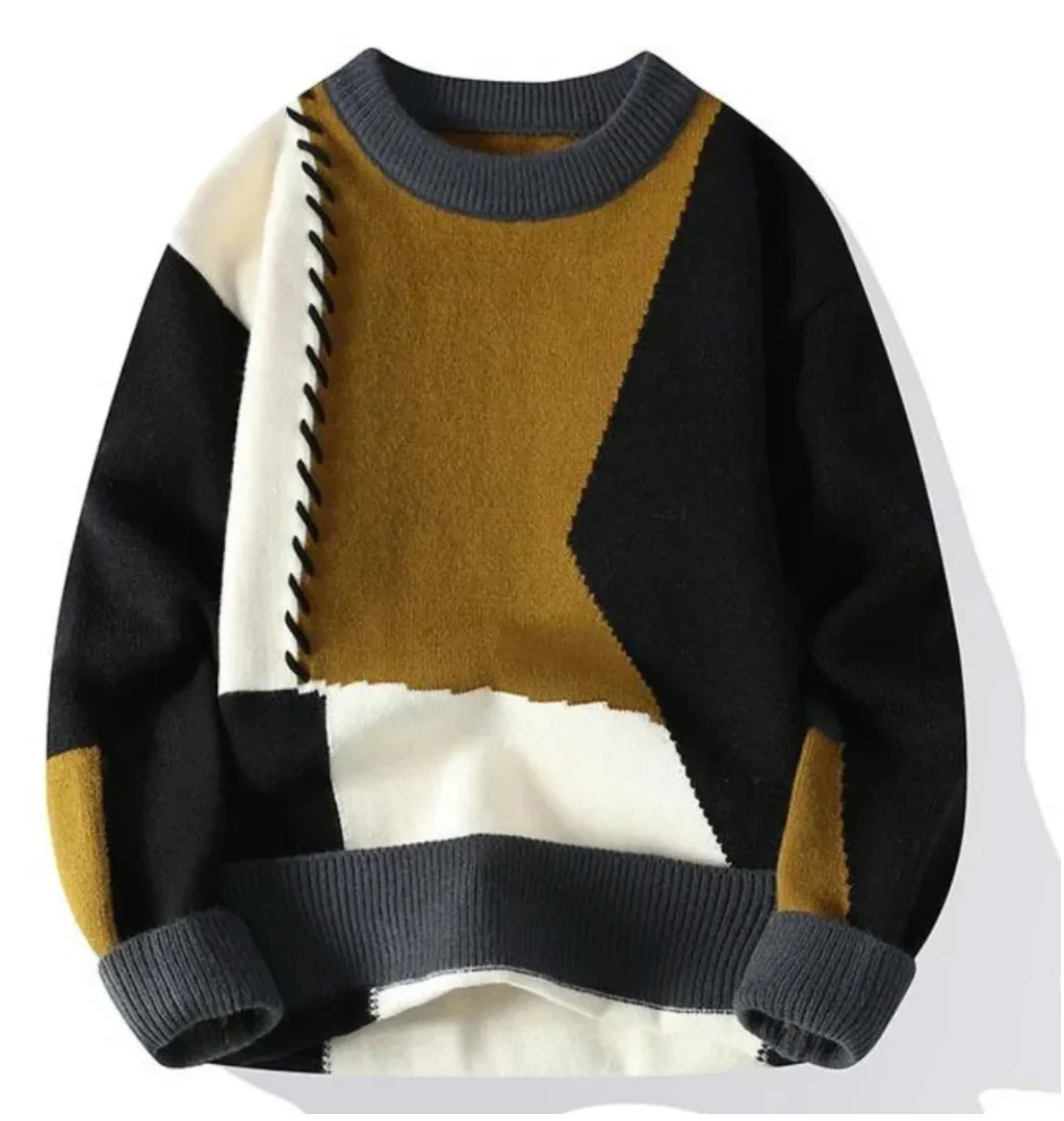 Ezra® | Retro Patchwork Sweater - Image 4