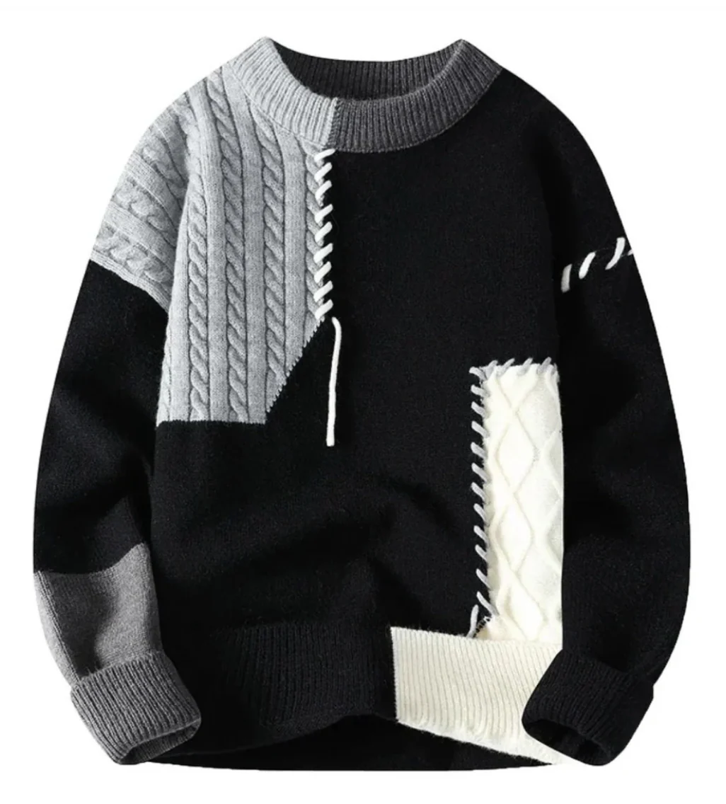 Ezra® | Retro Patchwork Sweater - Image 9