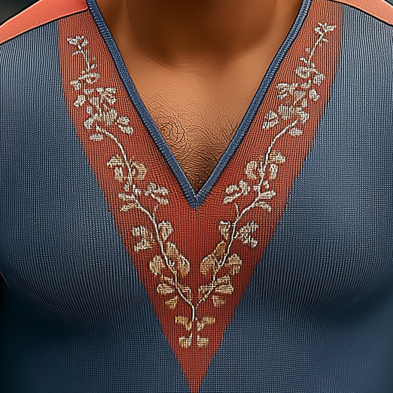 Fabian | Men'S Summer Fashion Knitted Jacquard Contrast Color Tank Top - Image 3