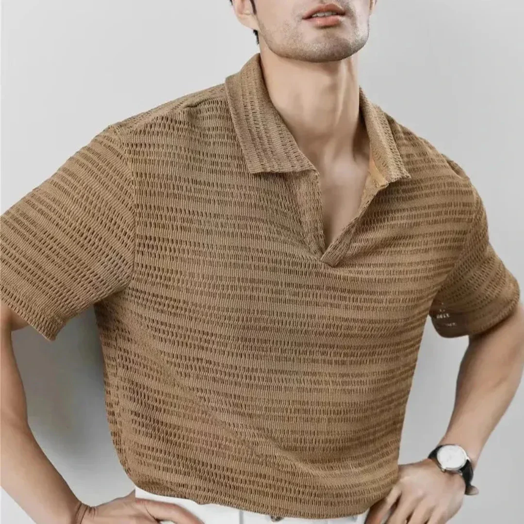 Fabrizio | Eric Textured Knit Polo Shirt