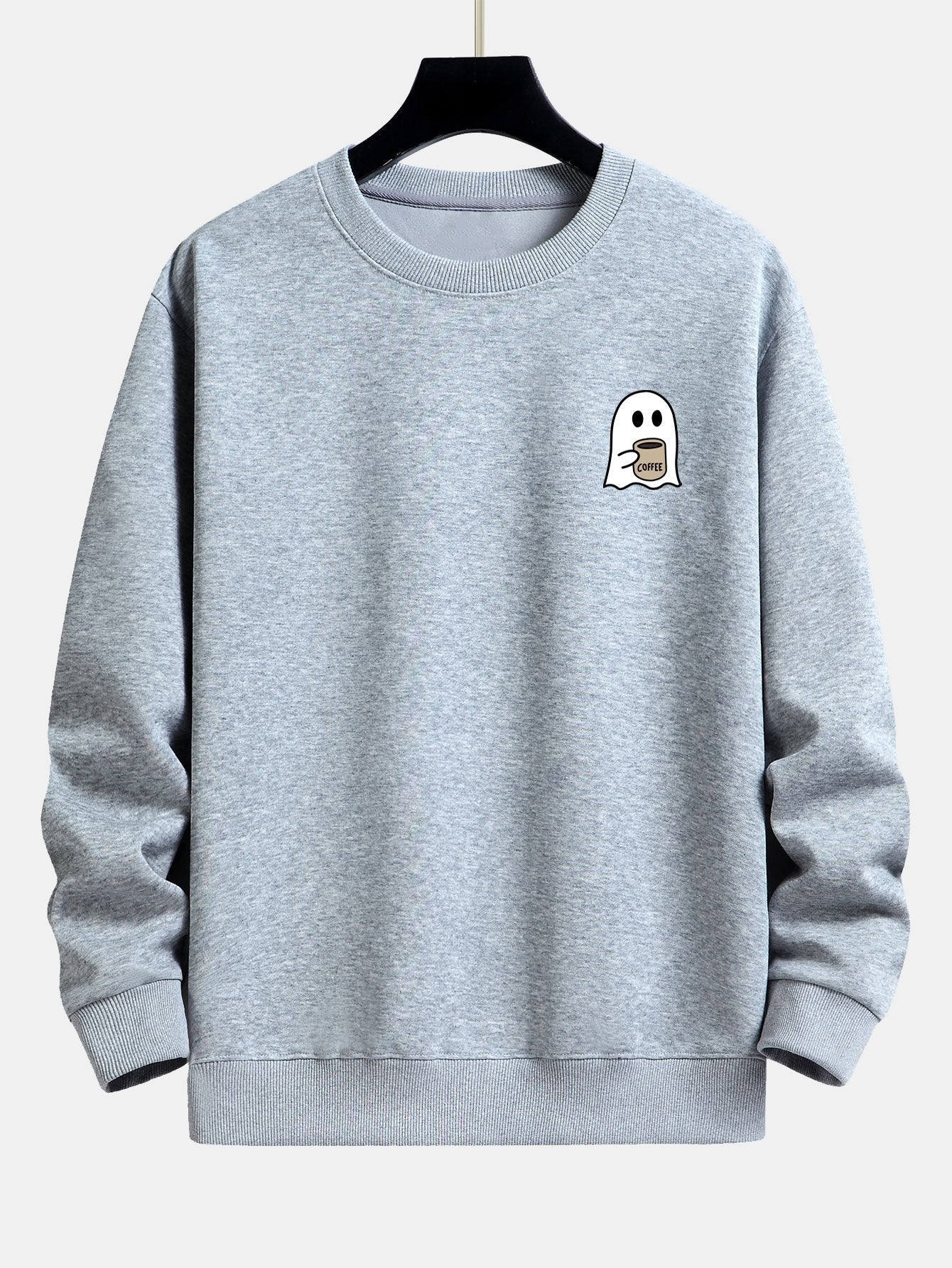 Ferdinand® | Ghost Drinking Coffee Print Relax Fit Sweatshirt - Image 7